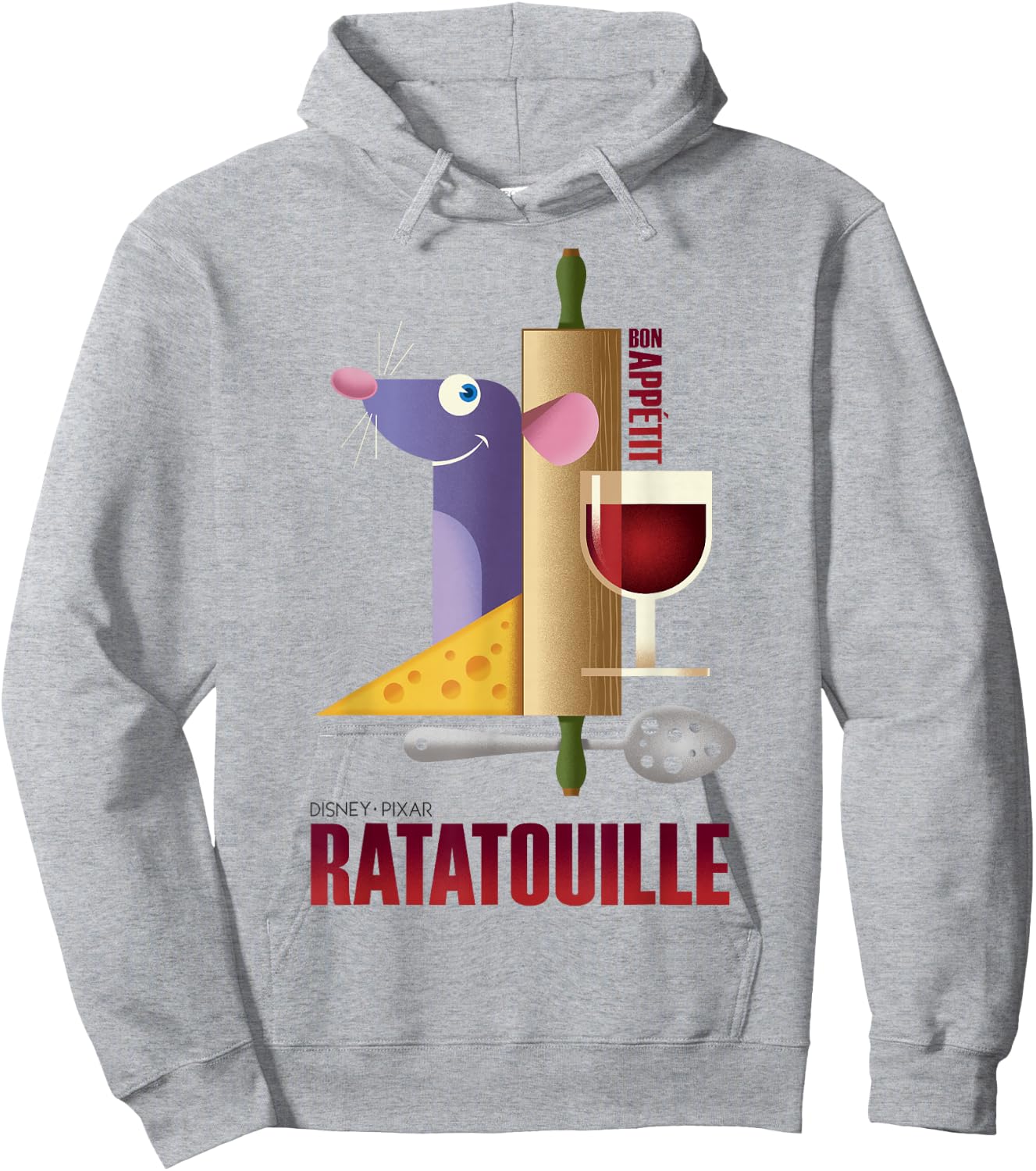 Disney Pixar Ratatouille Bon Appetit Poster Hoodie - Hoodie | Ash