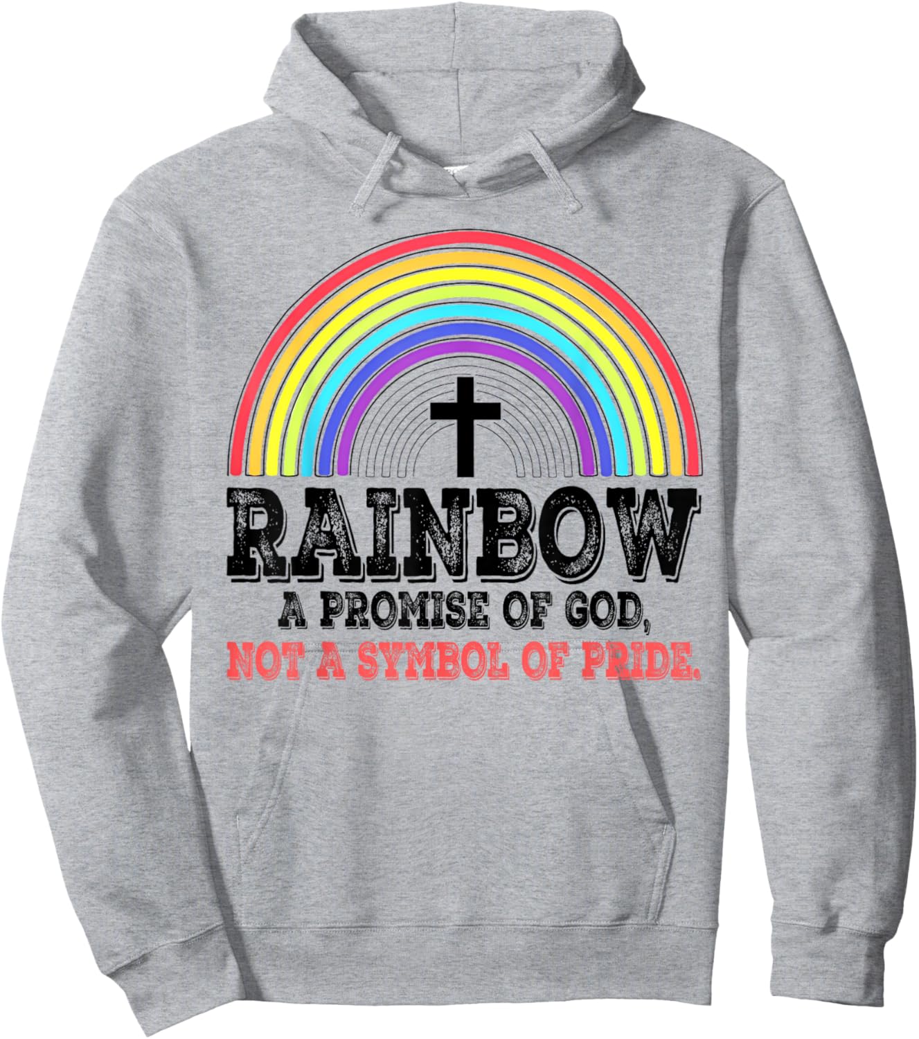 Rainbow A Promise Of God Not A Symbol Of Pride Hoodie - Hoodie | Ash