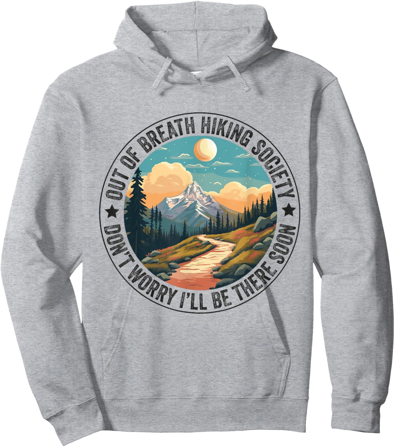 Out of Breath Hiking Society Women Hiker Nature Love Hoodie - Hoodie | Ash