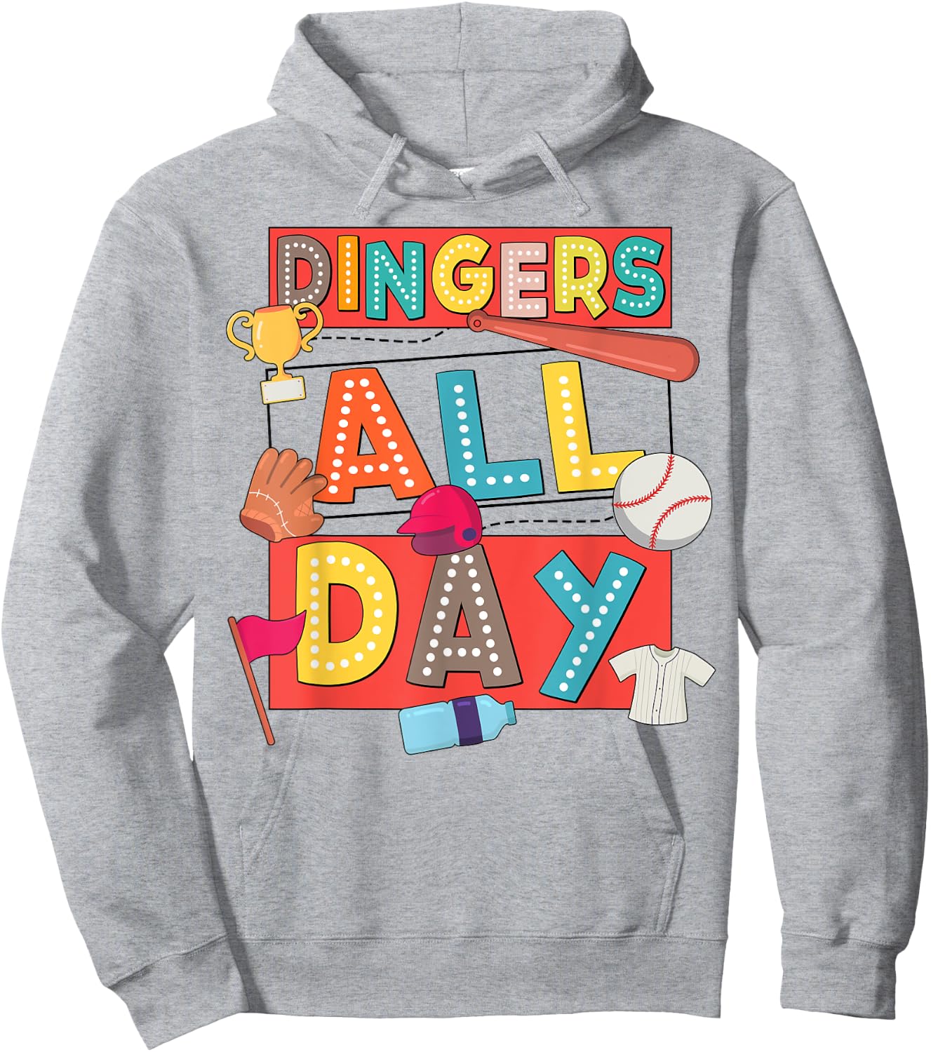 Baseball Mom Dad Biggest Fan Game Day Vibes Dingers All Day Hoodie - Hoodie | Ash
