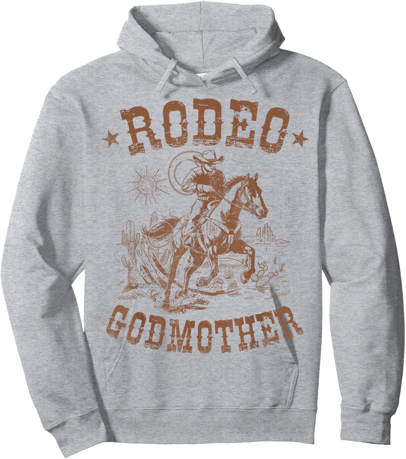Rodeo Godmother Western Cowboy Family Matching Mother's Day Hoodie - Hoodie | Ash