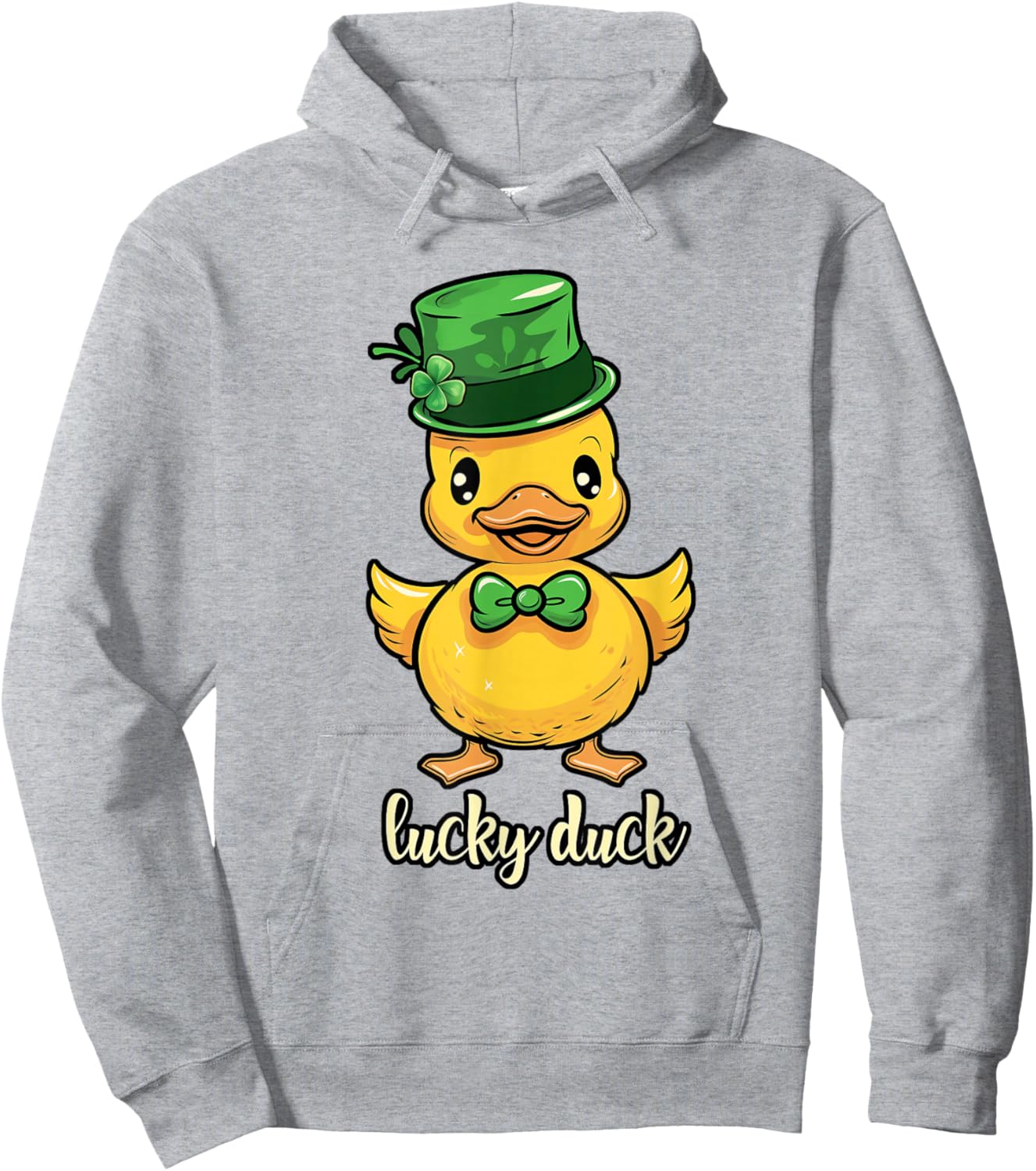 Cute St Patricks Day Lucky Duck for Kids Boys Girls Women Hoodie - Hoodie | Ash