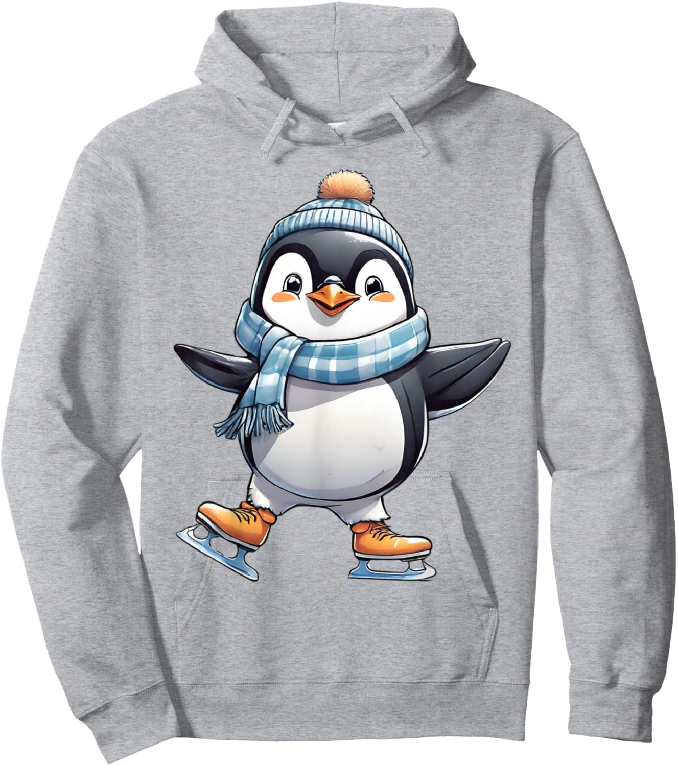 Funny Ice Skating Penguin Figure Skater Skate Dancer Gift Hoodie - Hoodie | Ash
