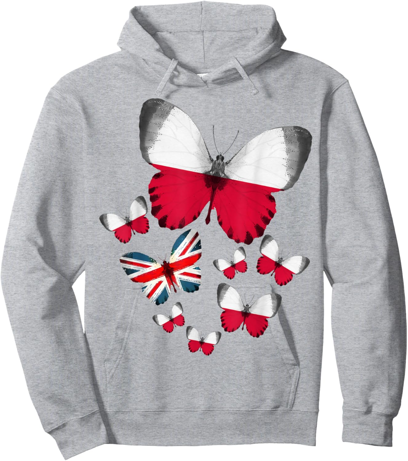Polish Flag Outfit Ideas For Kids & Poland British Butterfly Hoodie - Hoodie | Ash