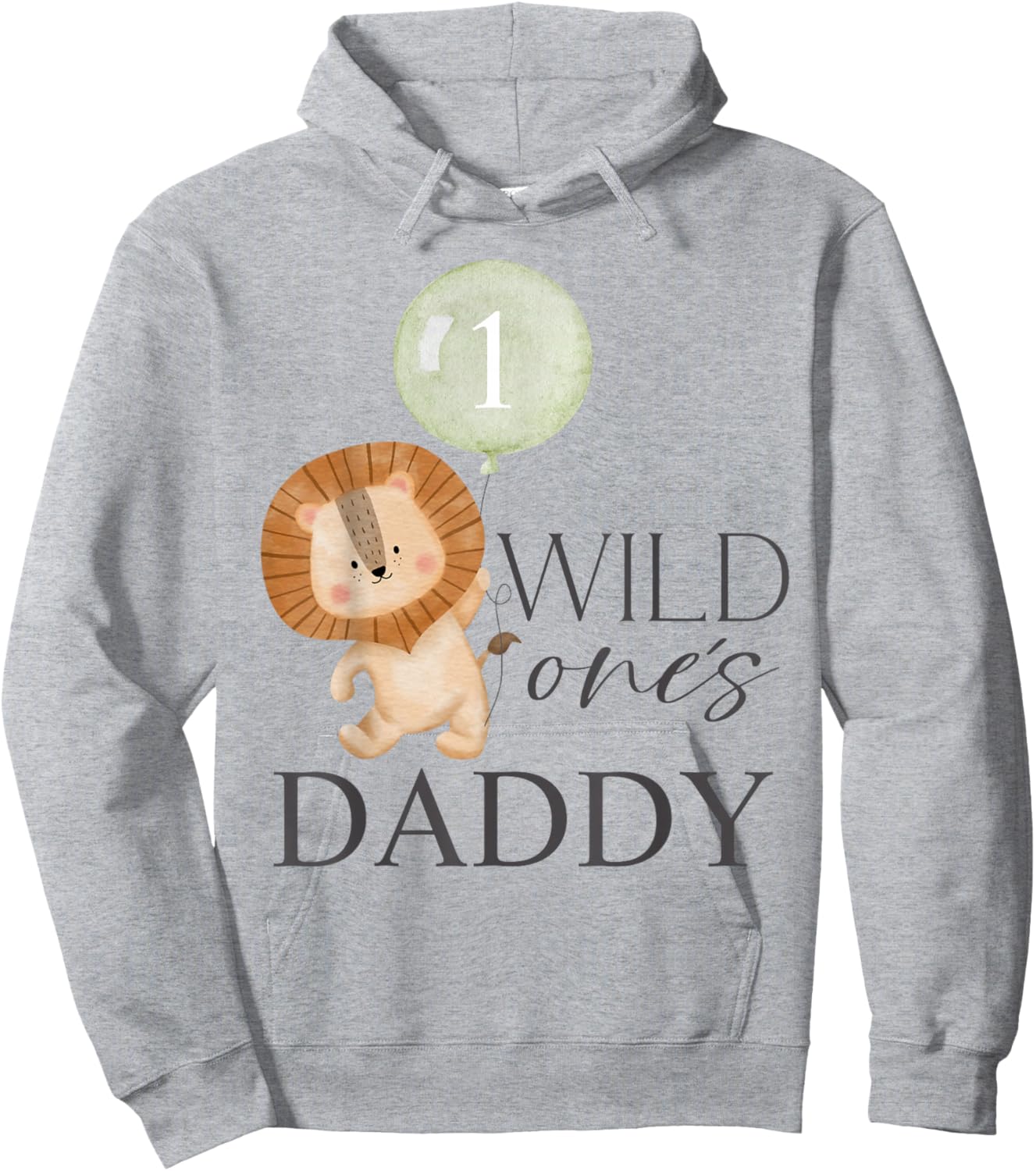 Daddy Wild One Matching Family 1st Birthday Lion Boy or Girl Hoodie - Hoodie | Ash