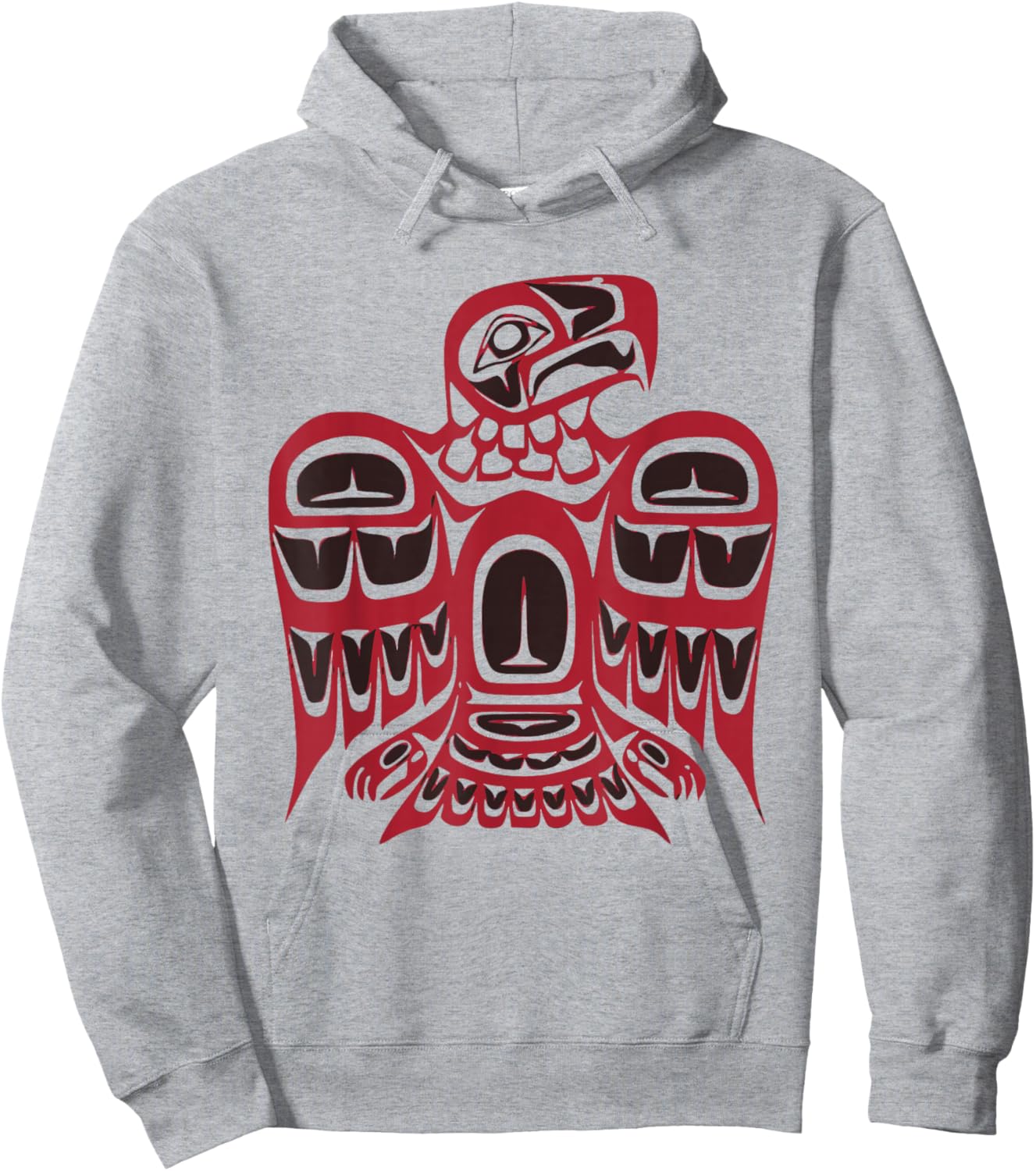 Pacific Northwest tribe art Hawk eagle Hoodie - Hoodie | Ash