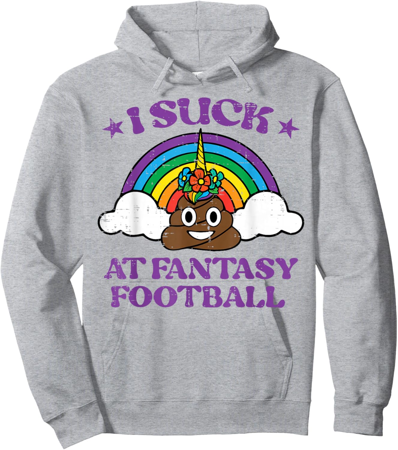 Funny Pink Fantasy Football Loser Shirt Flower Rainbow Men Hoodie - Hoodie | Ash