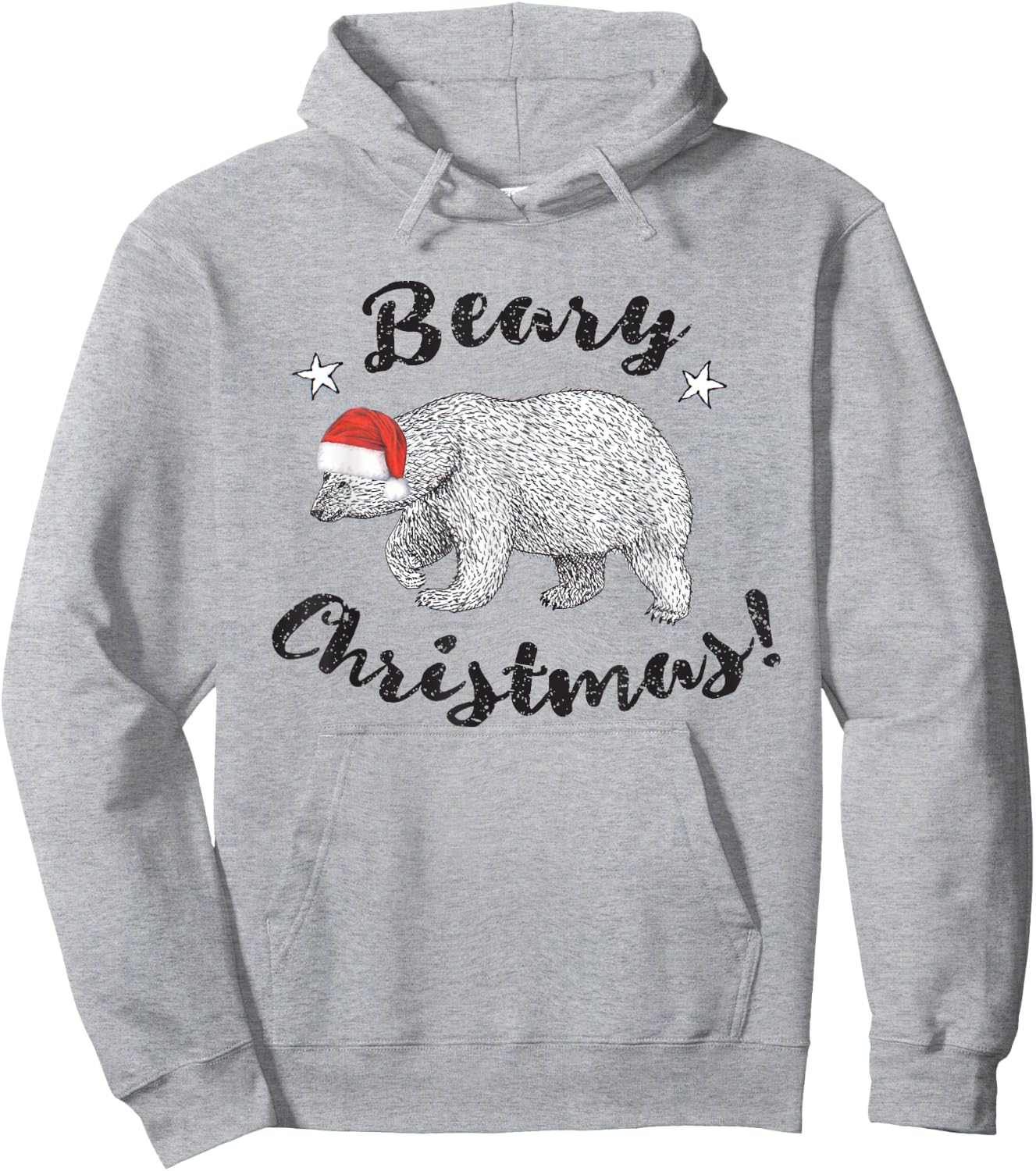 Beary Christmas Cute Polar Bear In Santa Hat Hoodie - Hoodie | Ash