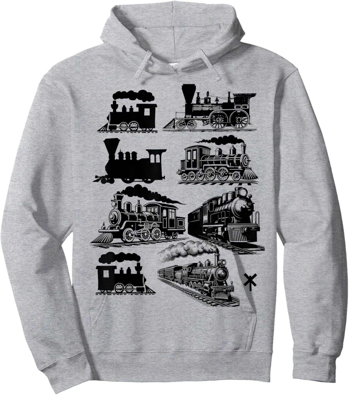 Steam Engine Train Vintage Steam Train Locomotive Hoodie - Hoodie | Ash