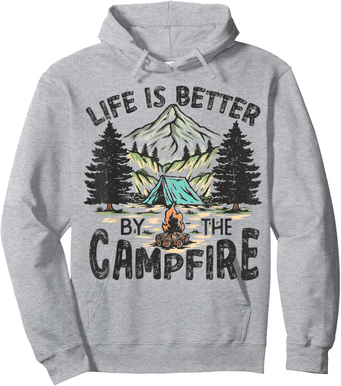 Life Is Better By The Campfire Camping Funny Summer Vacation Hoodie - Hoodie | Ash
