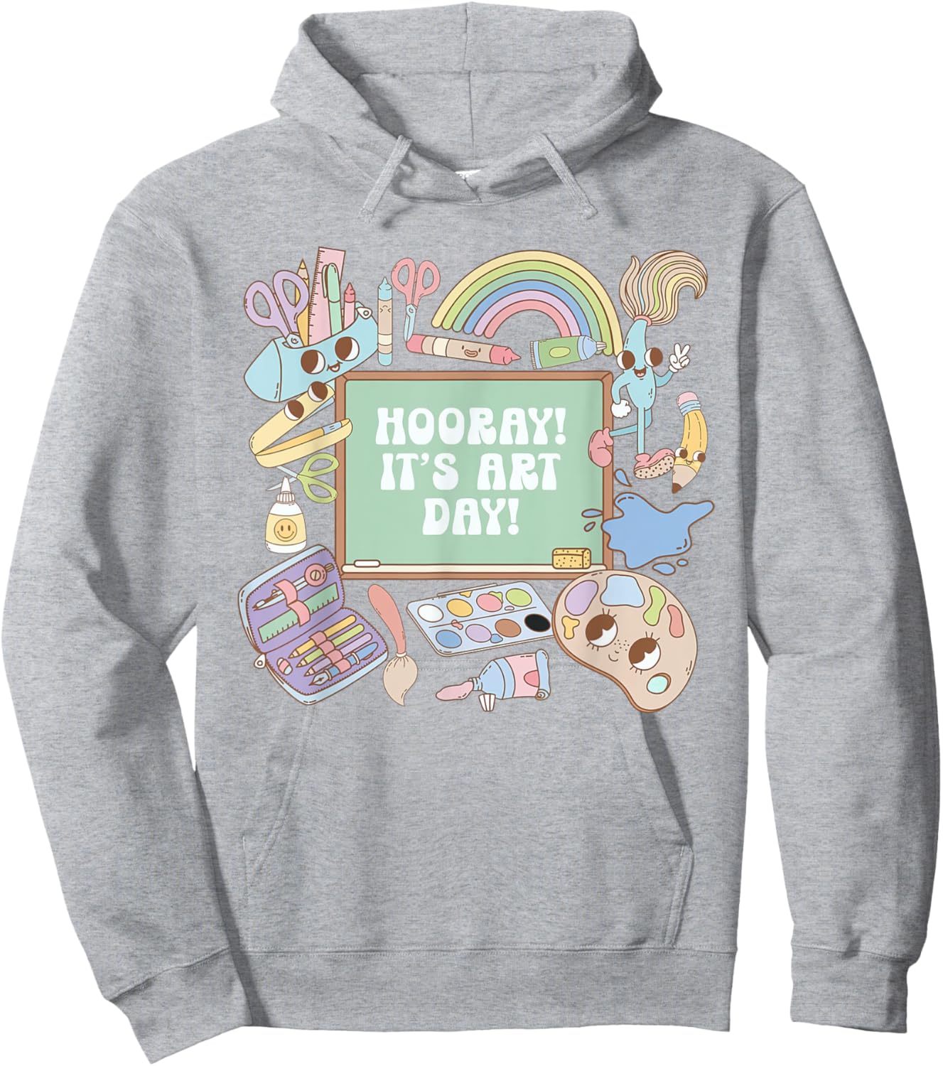 Retro Hooray It's Art Day Art Teacher Back To School Women Hoodie - Hoodie | Ash