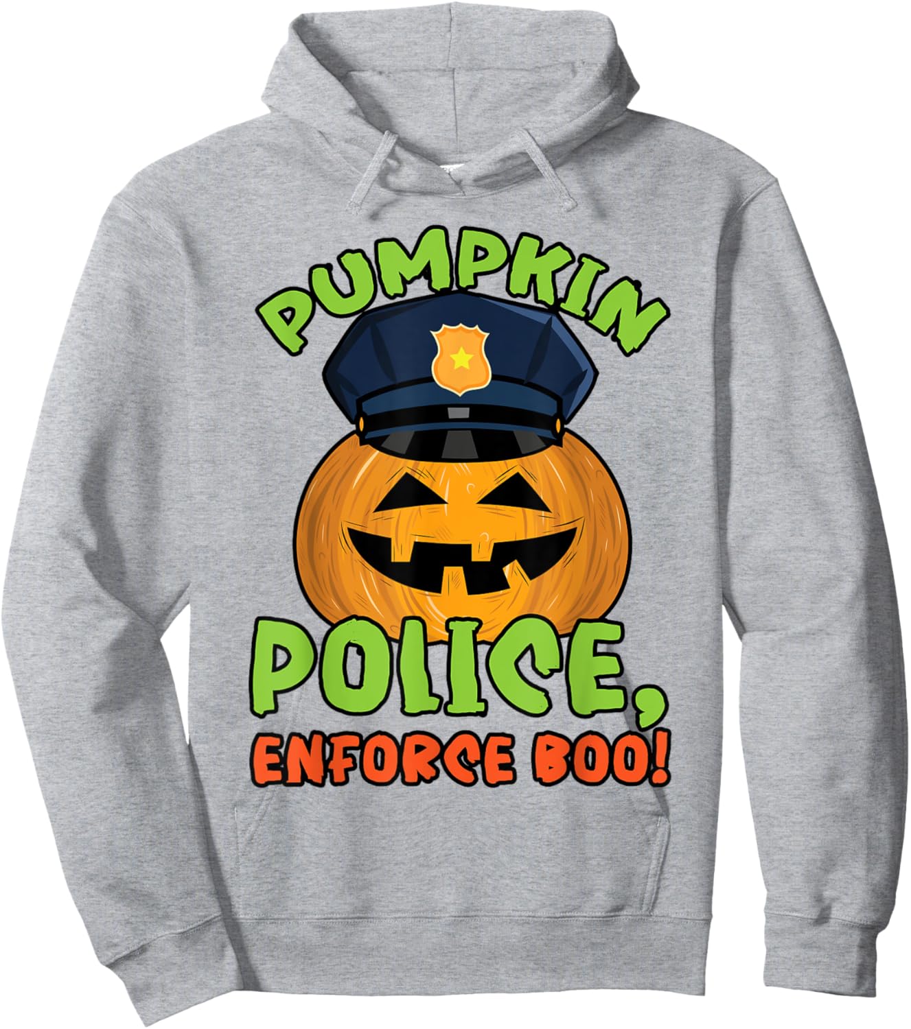 Pumpkin Police, Enforce Boo! Policeman Spooky Halloween Hoodie - Hoodie | Ash