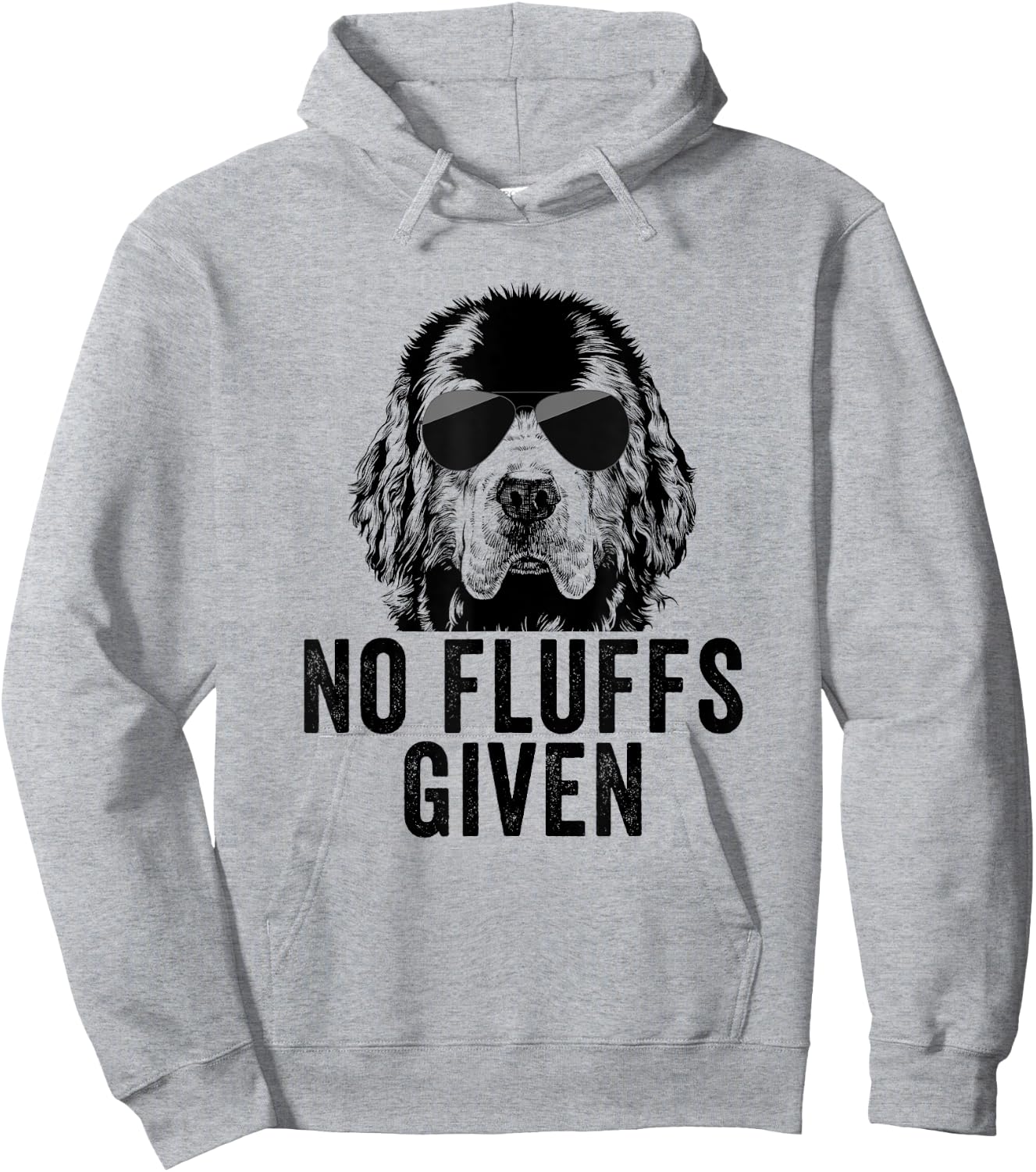 Funny No Fluffs Given Newfie Dog Mom Dad Hoodie - Hoodie | Ash