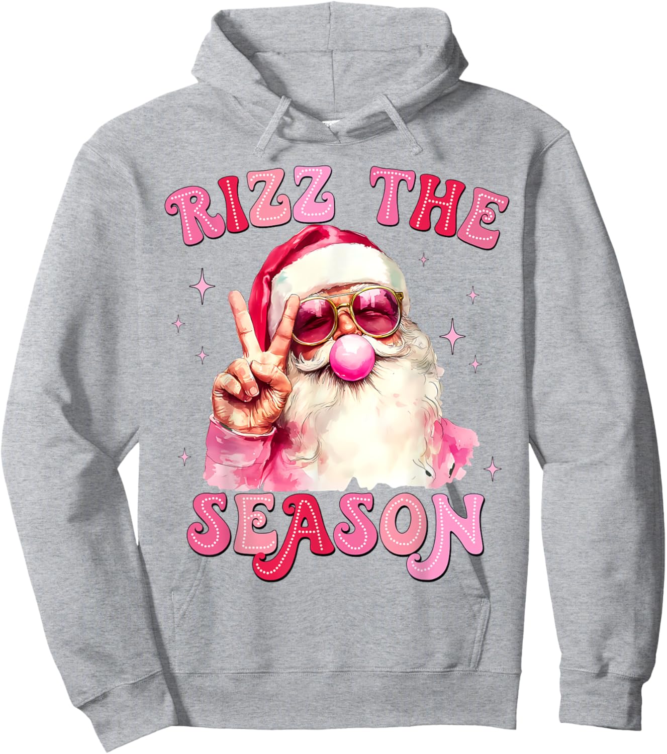 Rizz The Season Santa Pink Bubble Gum Rizzmas Christmas Kids Hoodie - Hoodie | Ash