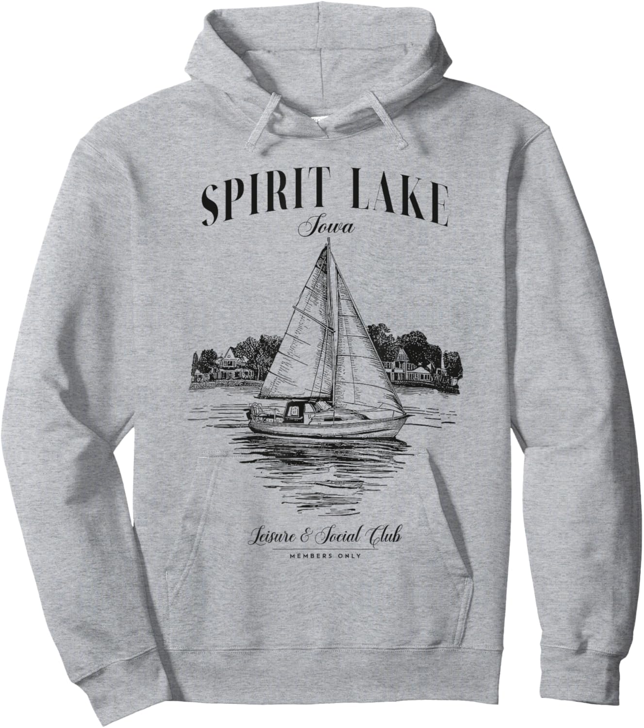 Spirit Lake Iowa Outdoors Vintage Hoodie - Hoodie | Ash