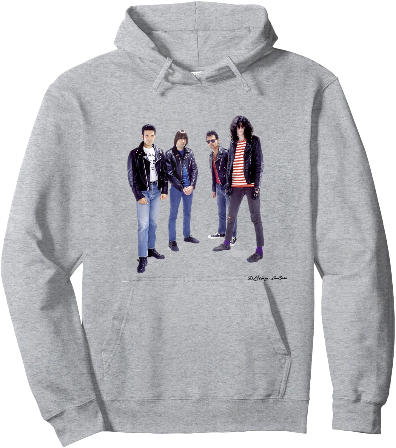 Ramones Punk Band Portrait with Clement Burke George DuBose Hoodie - Hoodie | Ash