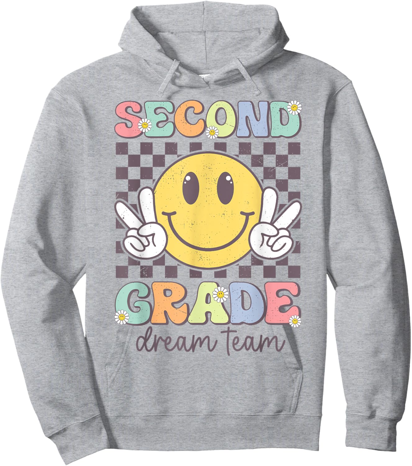 Second Grade Dream Team Smile Face Back To School 2nd Grade Hoodie - Hoodie | Ash