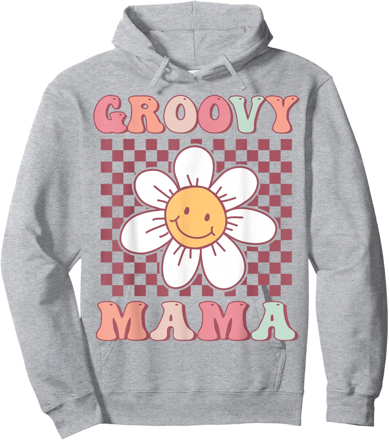 Cute Groovy Mama Matching Family Birthday Party Daisy Flower Hoodie - Hoodie | Ash