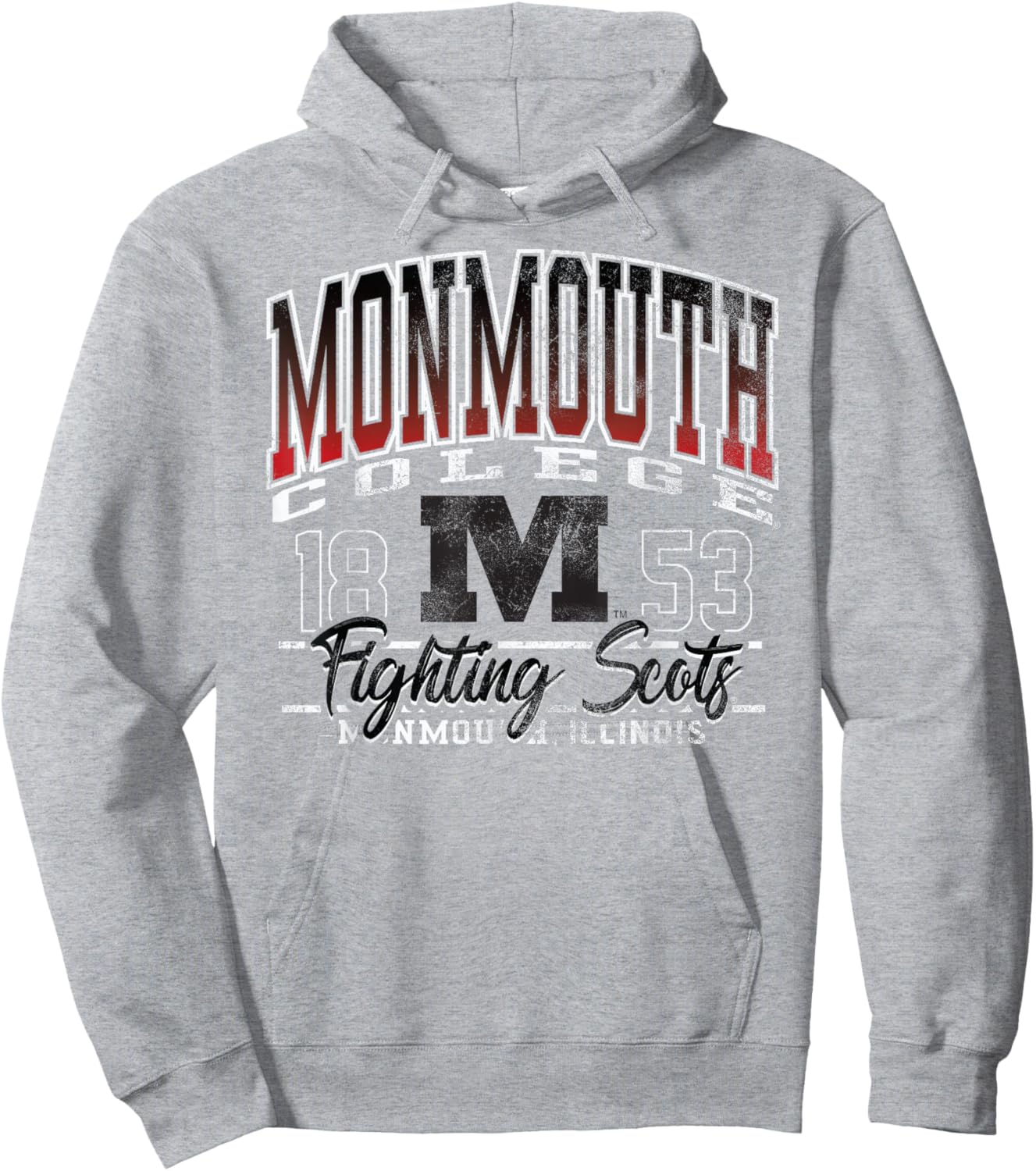 Monmouth College Fighting Scots Kicking It Red Hoodie - Hoodie | Ash