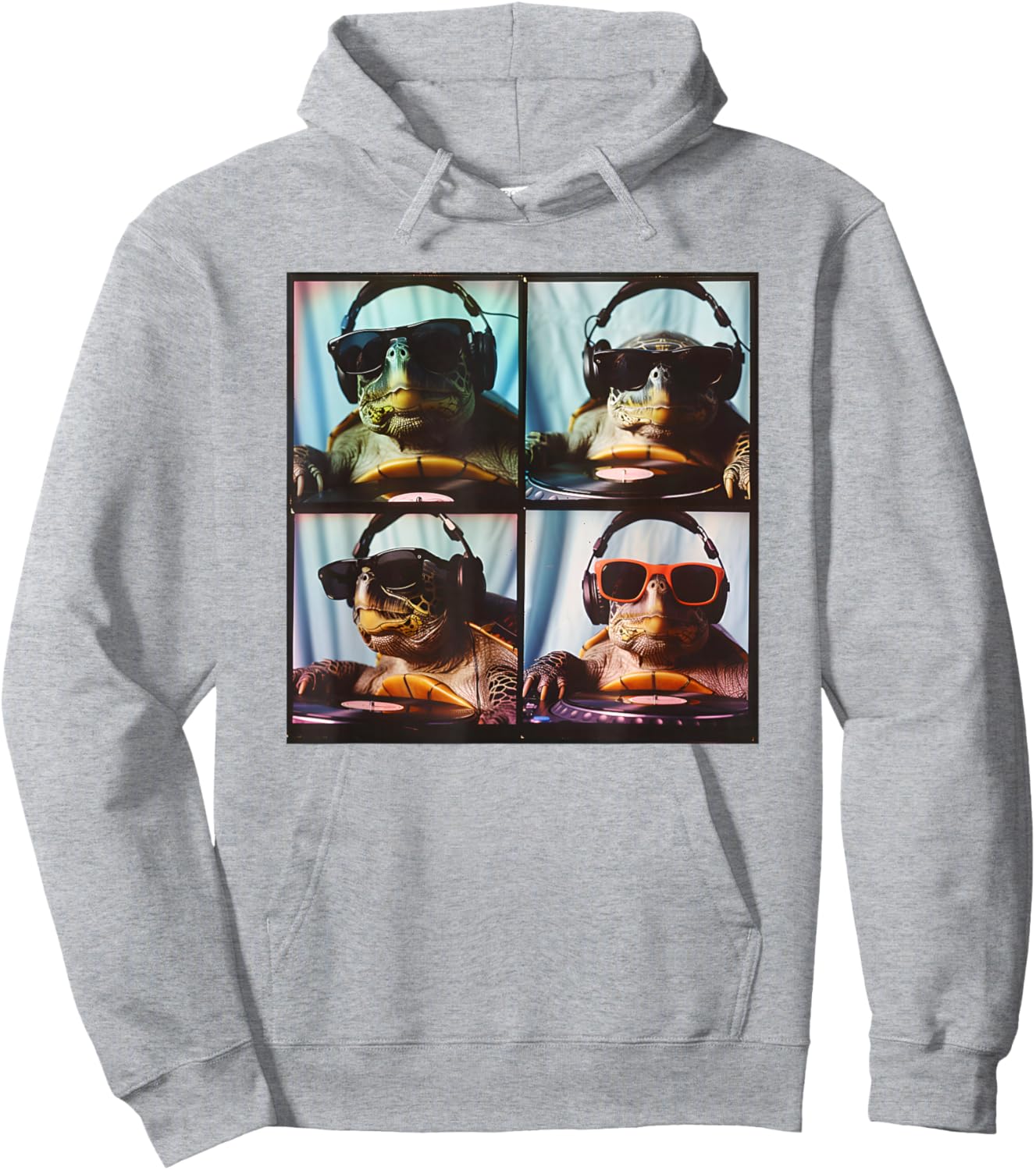 Funny Turtle Face Animal Photobooth Unique Pet Turtle Mom Hoodie - Hoodie | Ash
