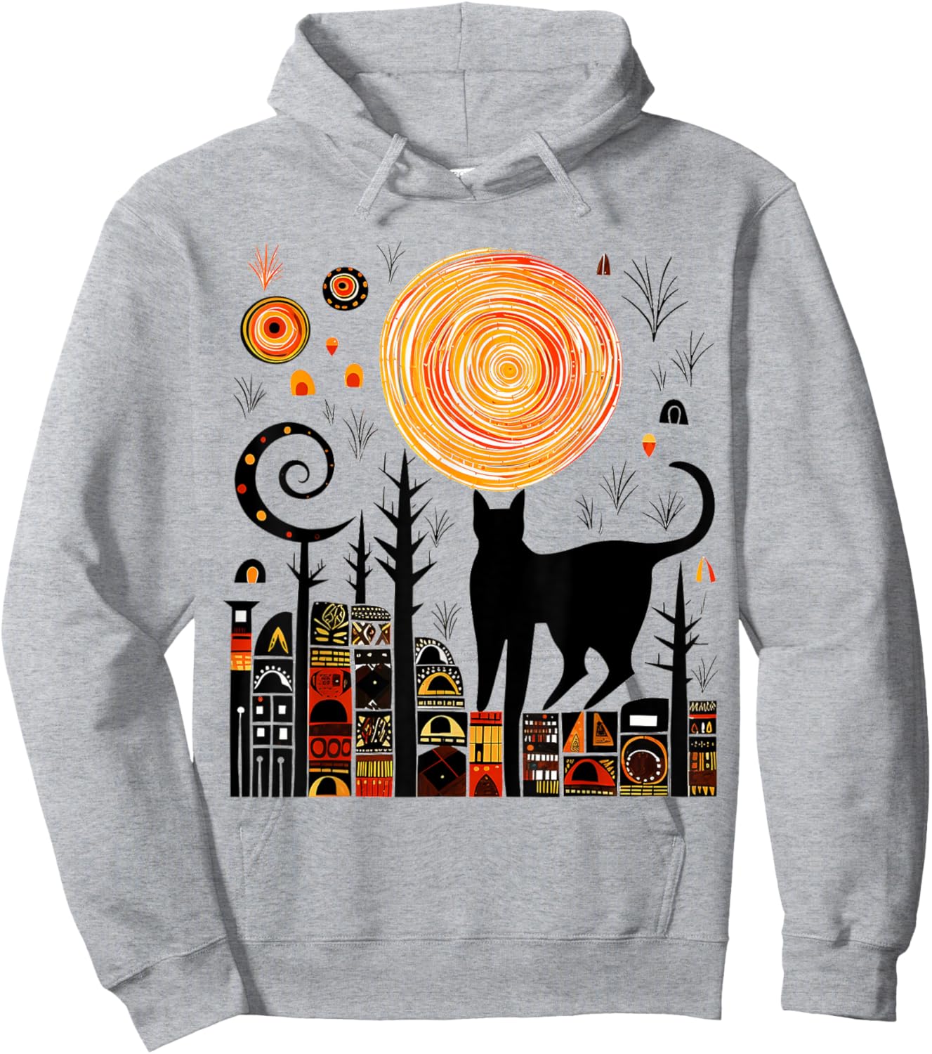 Nature Geometric Cat Art Abstract Polygon Graphic Nature Women Kids Hoodie - Hoodie | Ash