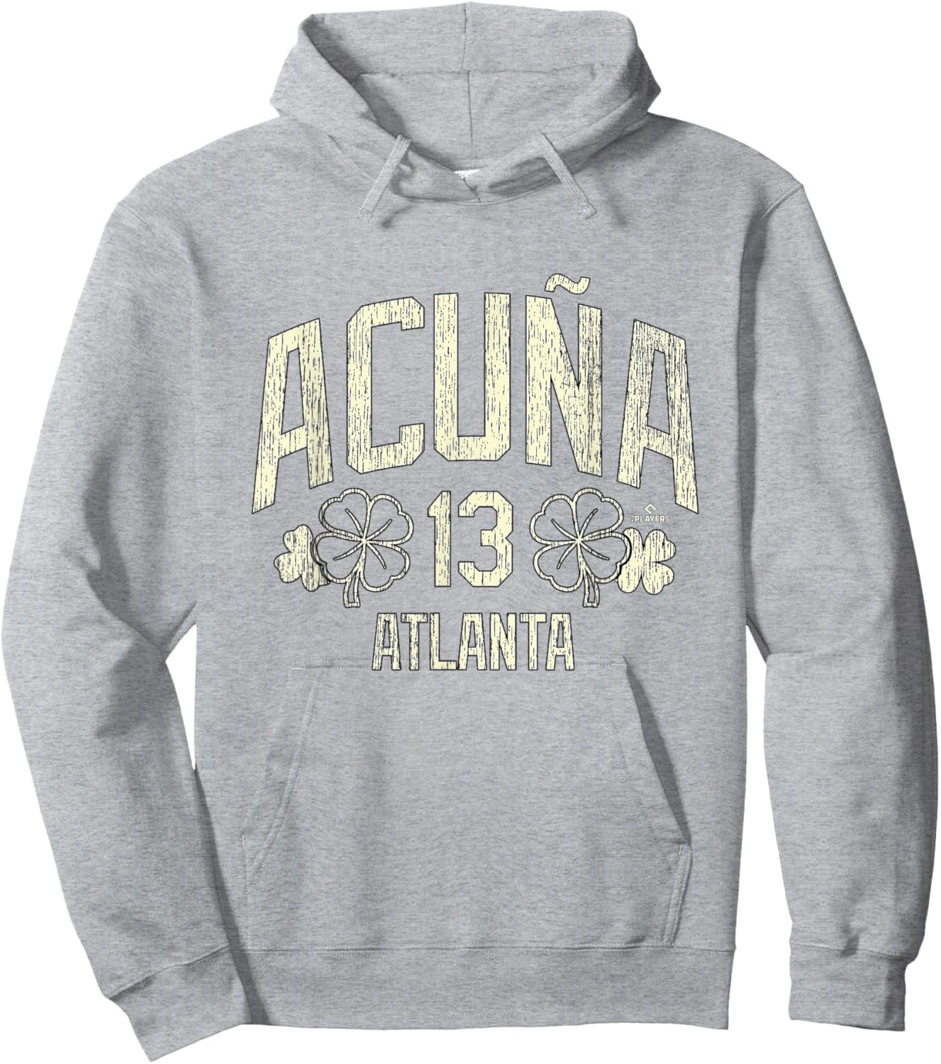 Ronald Acuna Jr. Atlanta Baseball St. Patrick's Clover MLBPA Hoodie - Hoodie | Ash