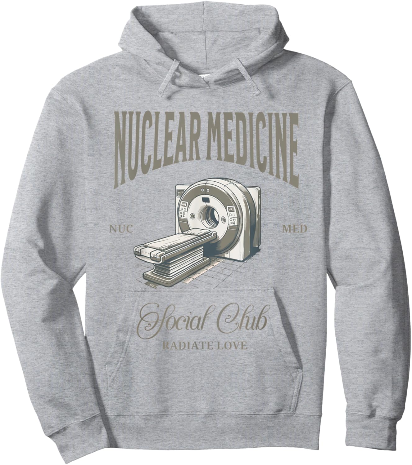 Retro Nuclear Medicine Social Club Radiology Nuc Med Tech Hoodie - Hoodie | Ash