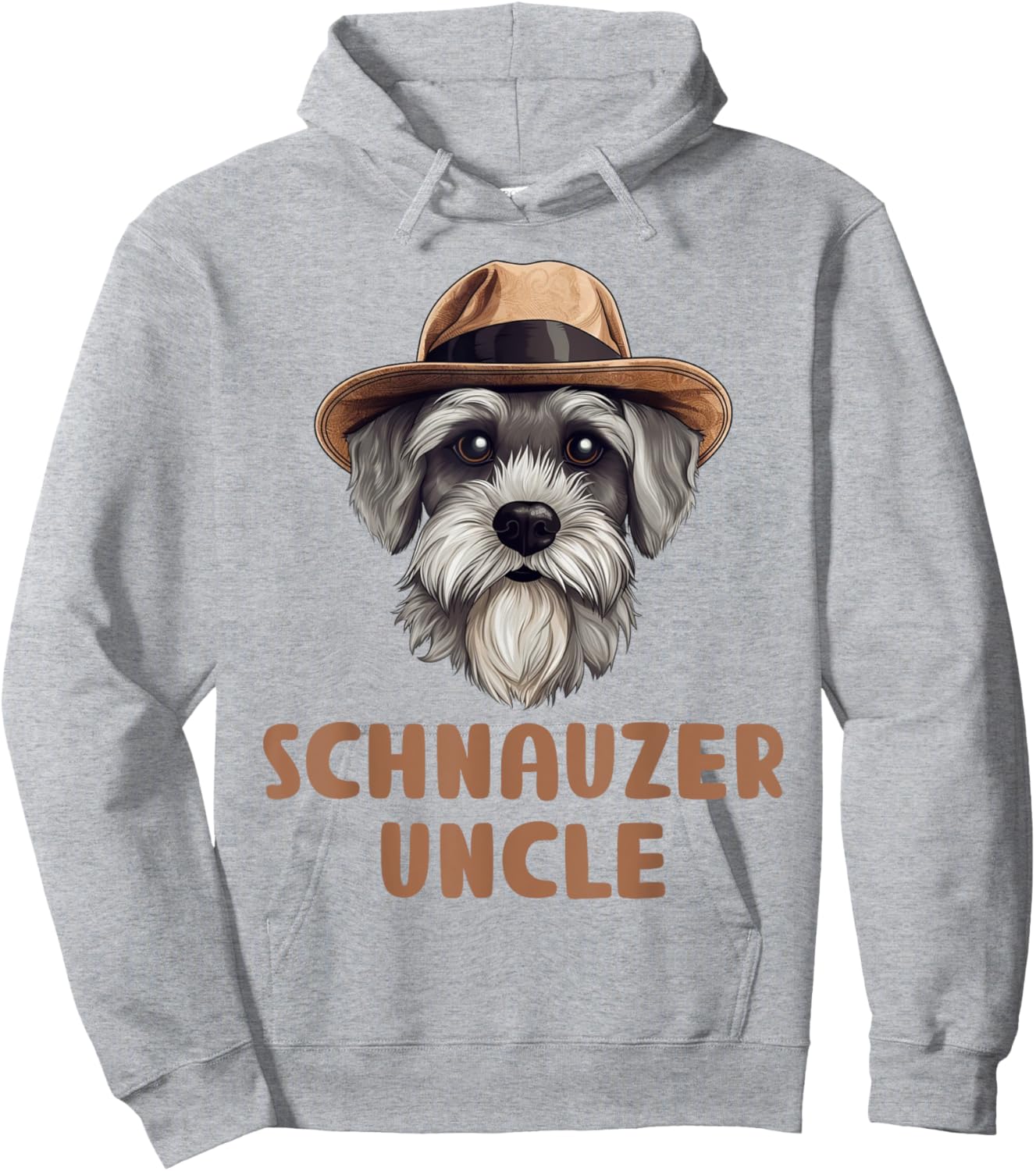 Cute Schnauzer Uncle Dog Lovers Gift Miniature Schnauzer Men Women Girls Kids Hoodie - Hoodie | Ash