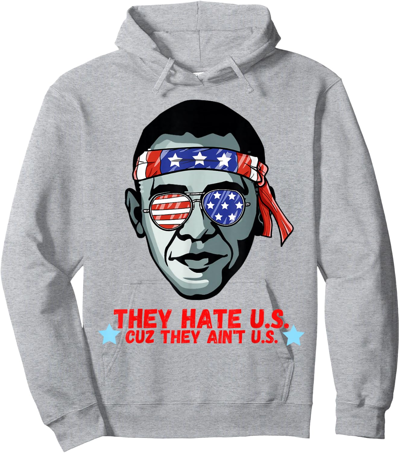 Funny Obama 4th of July Shirt for Adults Men Women Hoodie - Hoodie | Ash