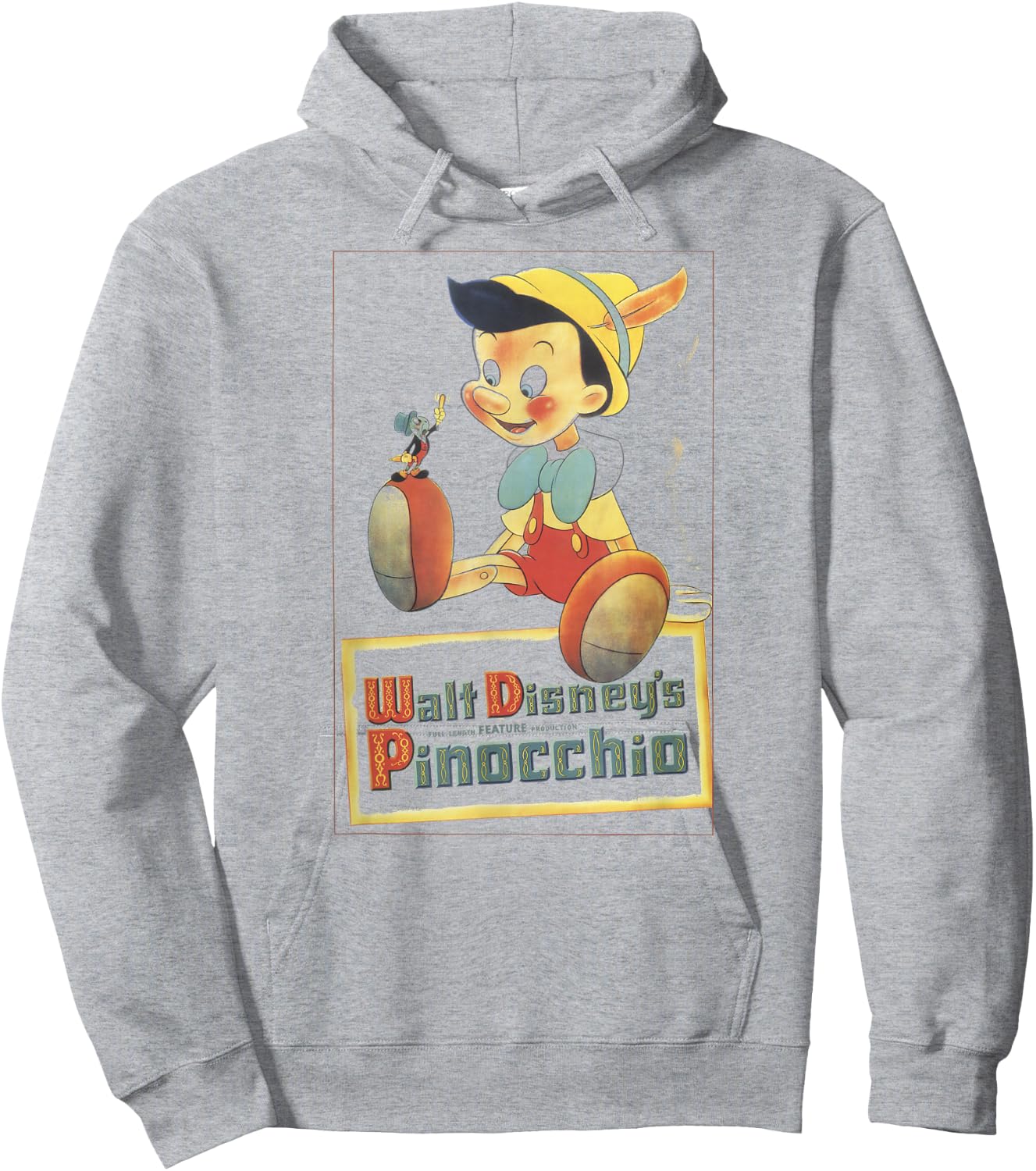 Disney Pinocchio Vintage Portrait Hoodie - Hoodie | Ash