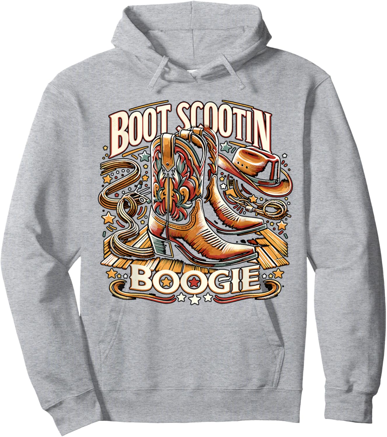 Boot Scootin’ Boogie Cowboy Western Cowboy Boots Hoodie - Hoodie | Ash