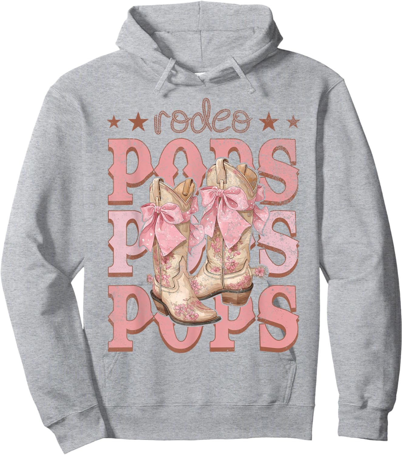 Rodeo Pops Pink Boots Coquette Cow-Girl Birthday Party Hoodie - Hoodie | Ash