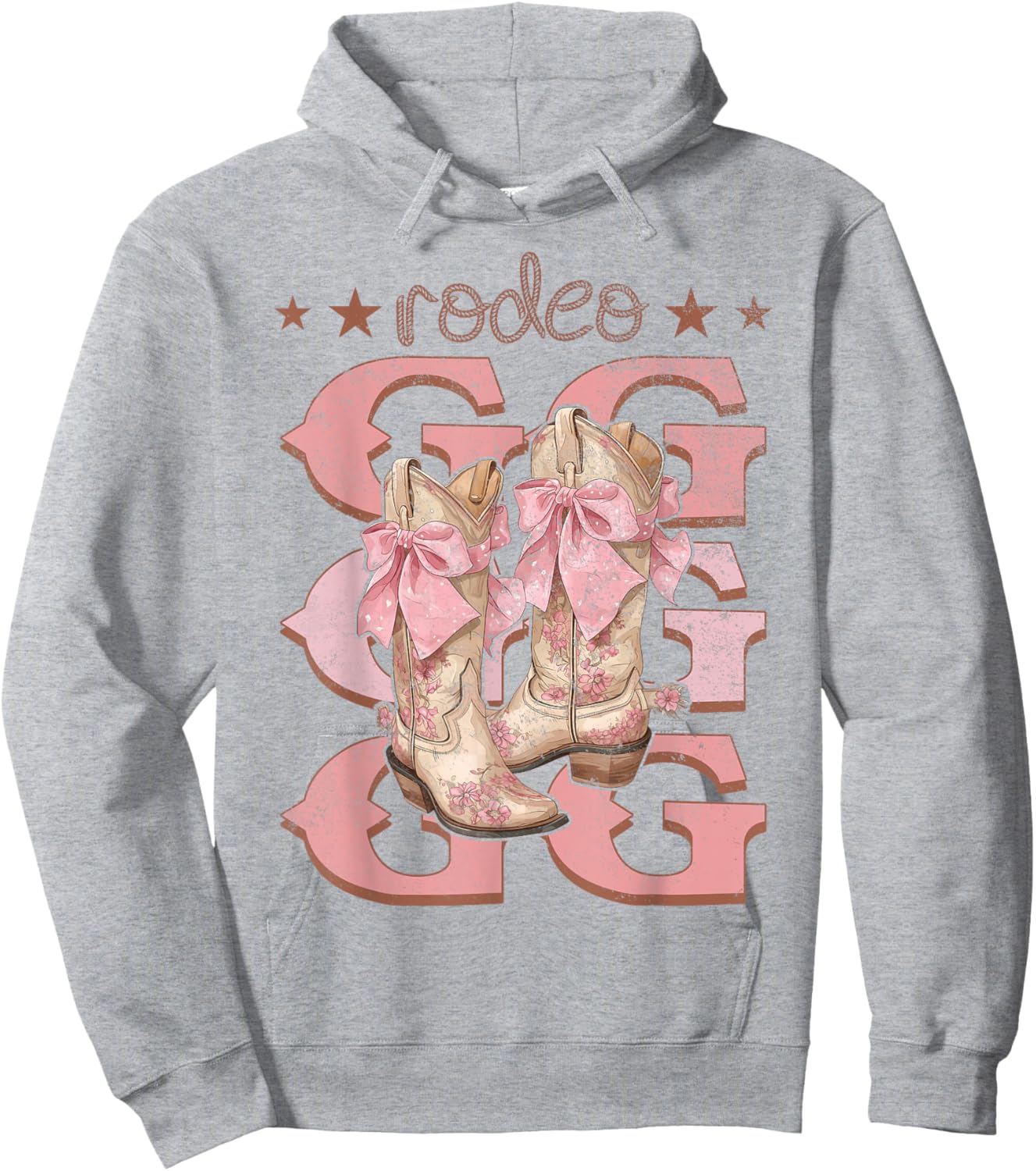 Rodeo GG Pink Boots Coquette Cow-Girl Birthday Party Hoodie - Hoodie | Ash