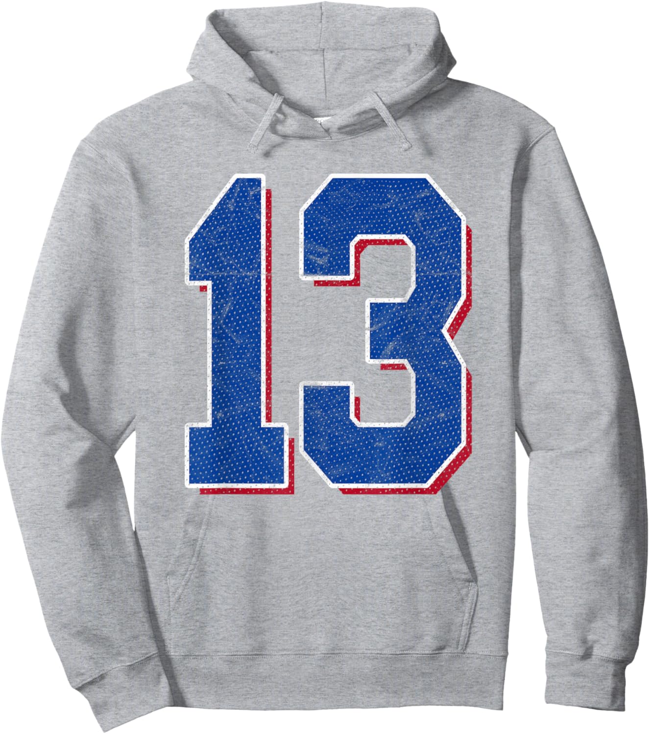 Number 13 Numbered Uniform Sports Team Jersey 13th Birthday Hoodie - Hoodie | Ash