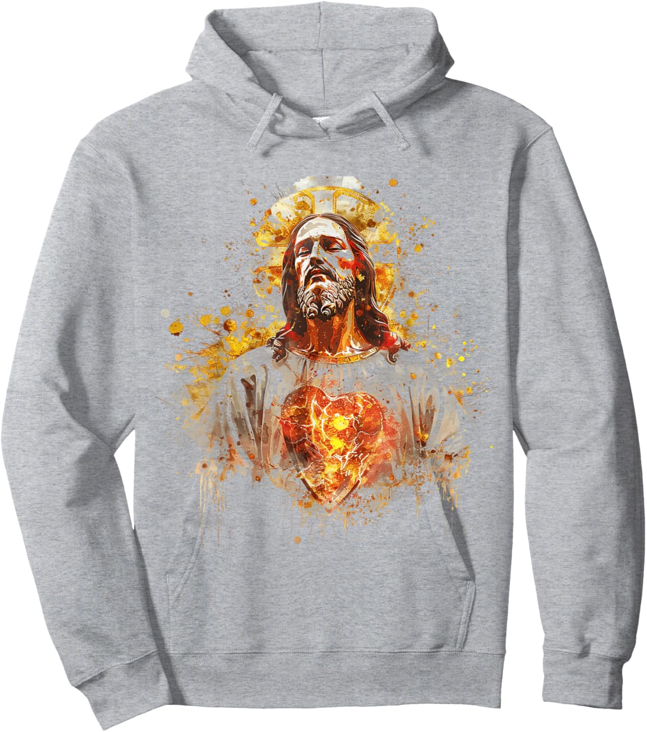 Sacred Heart of Jesus Catholic Devotion Faith Hoodie - Hoodie | Ash