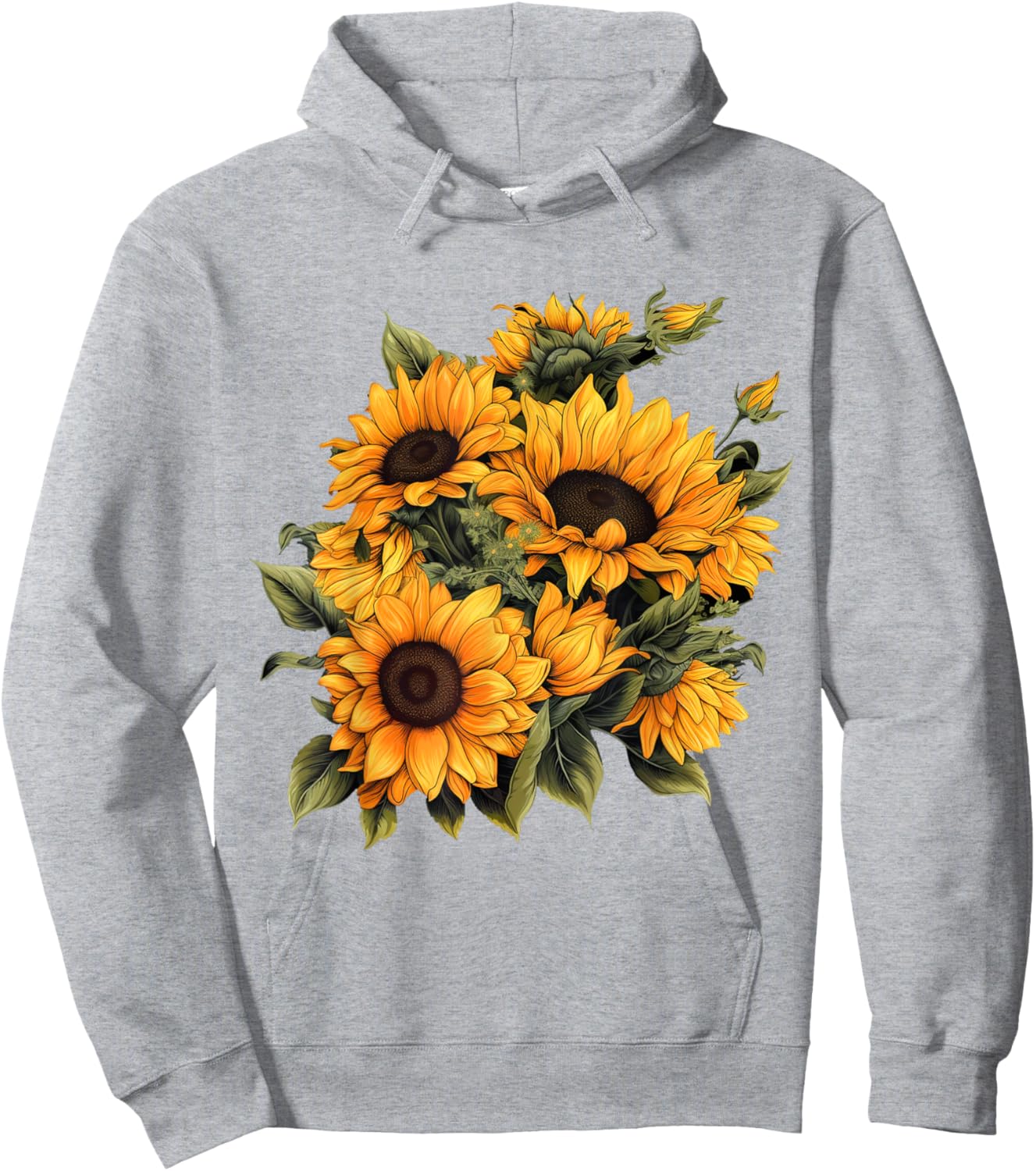 Yellow Sunflower Cute summer Sun flowers Floral Positivity Hoodie - Hoodie | Ash