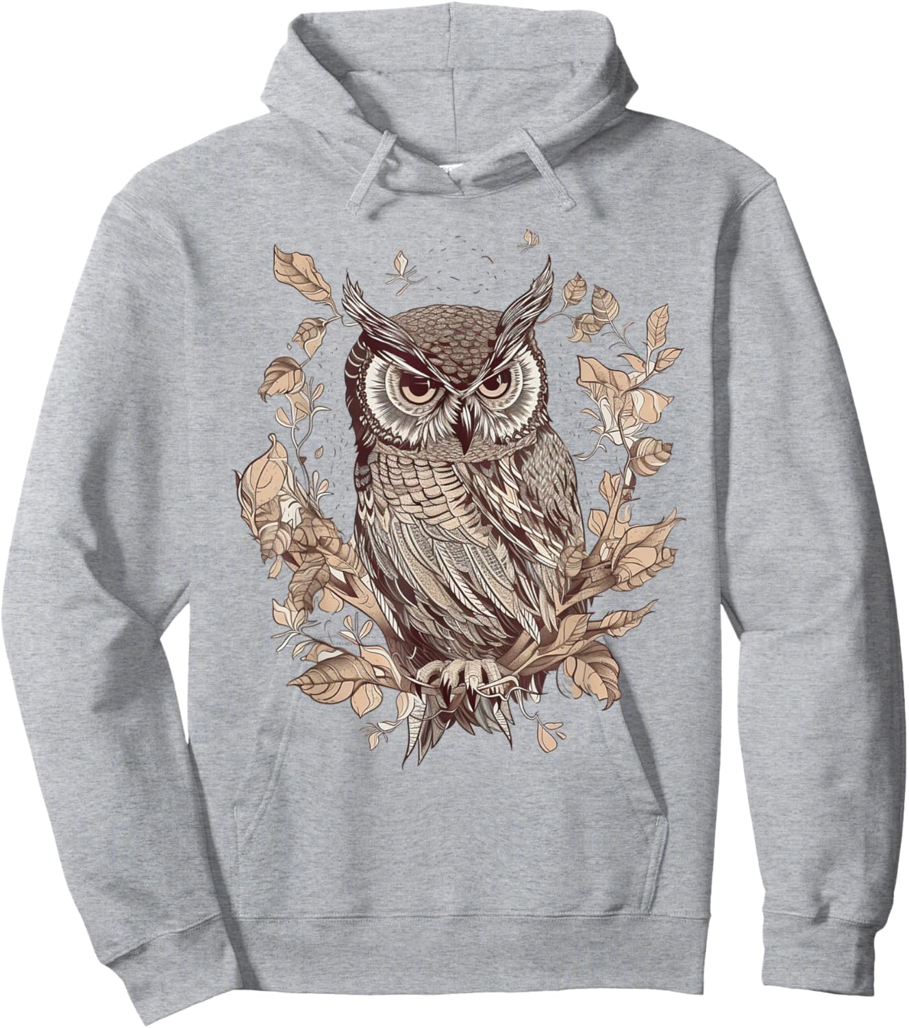 Moon Owl Birds Owl Gifts Graphic Women Boys Girls Hoodie - Hoodie | Ash