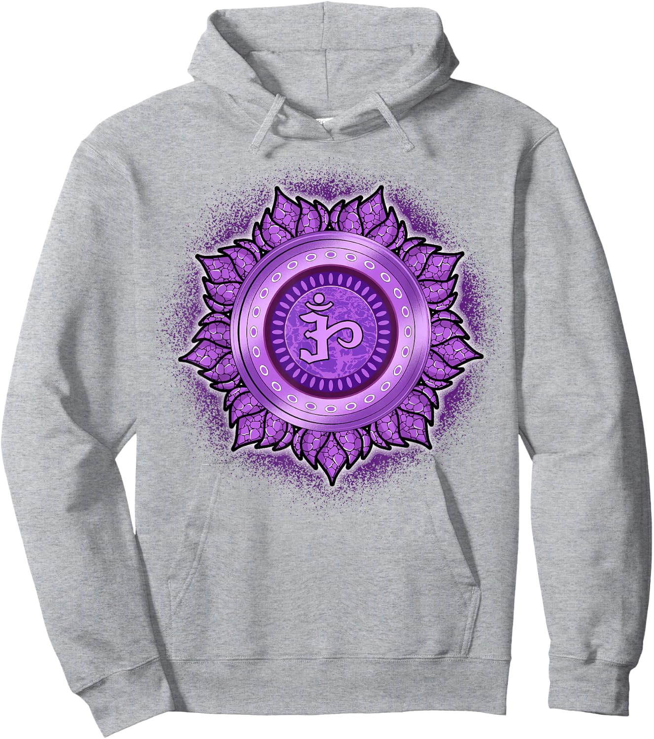 Meditation T Shirt Mindfulness Shirt Crown Chakras Shirt Hoodie - Hoodie | Ash