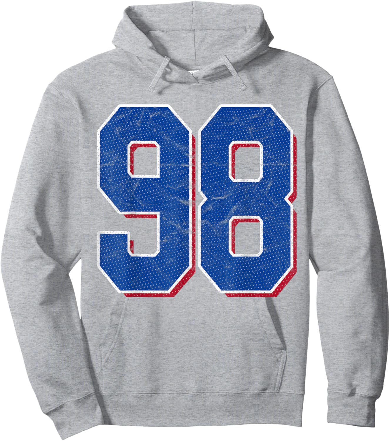 Number 98 Numbered Uniform Sports Team Jersey 98th Birthday Hoodie - Hoodie | Ash