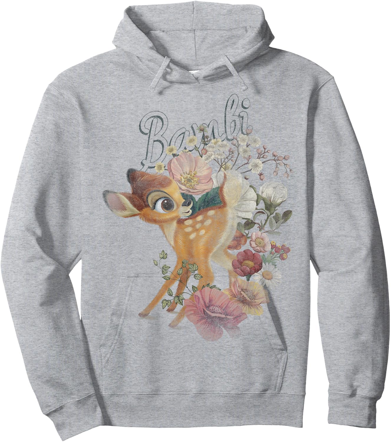 Disney Bambi Vintage Floral Poster Hoodie - Hoodie | Ash