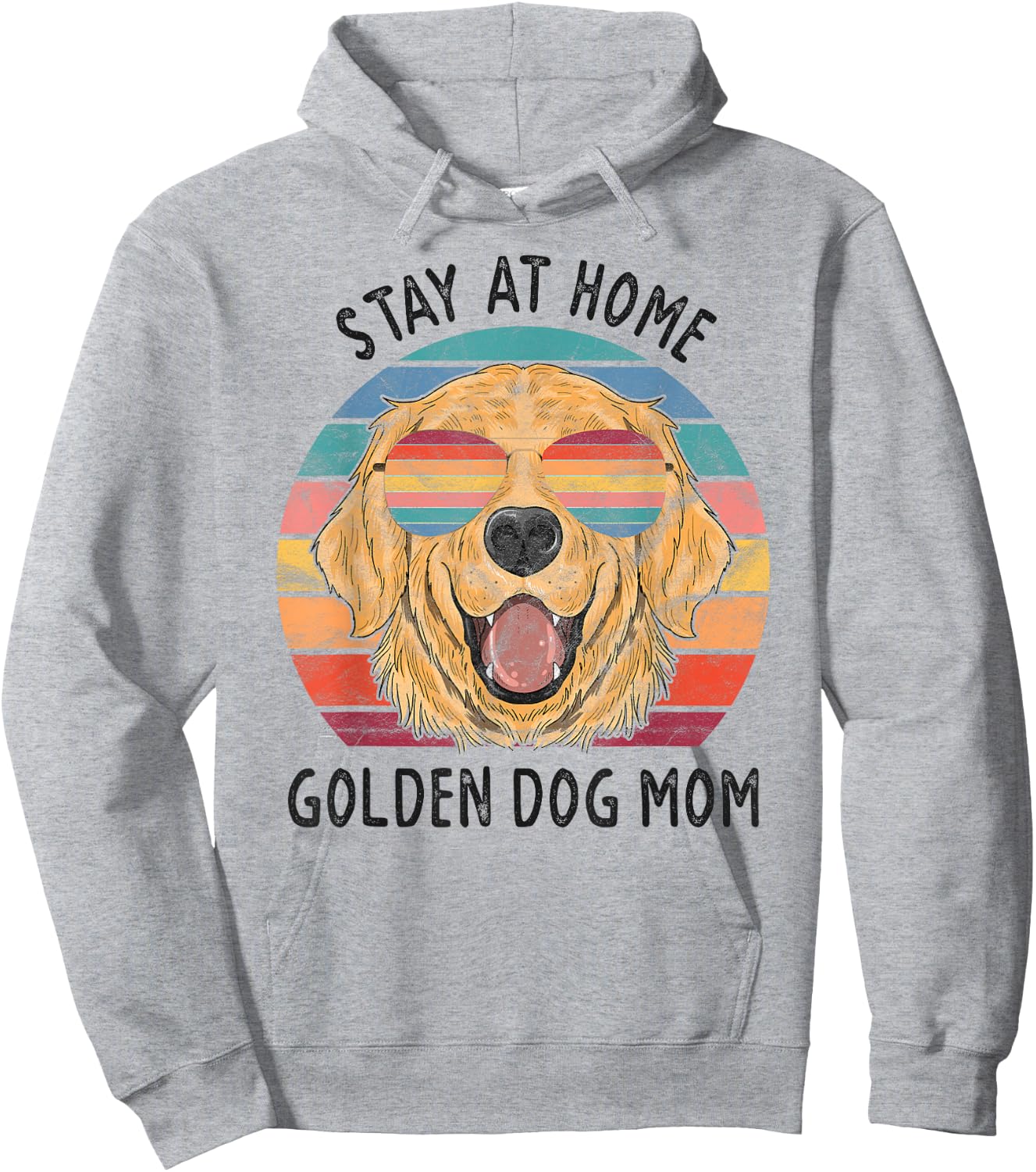 Stay at Home Golden Retriever Dog Mom Men Women Hoodie - Hoodie | Ash