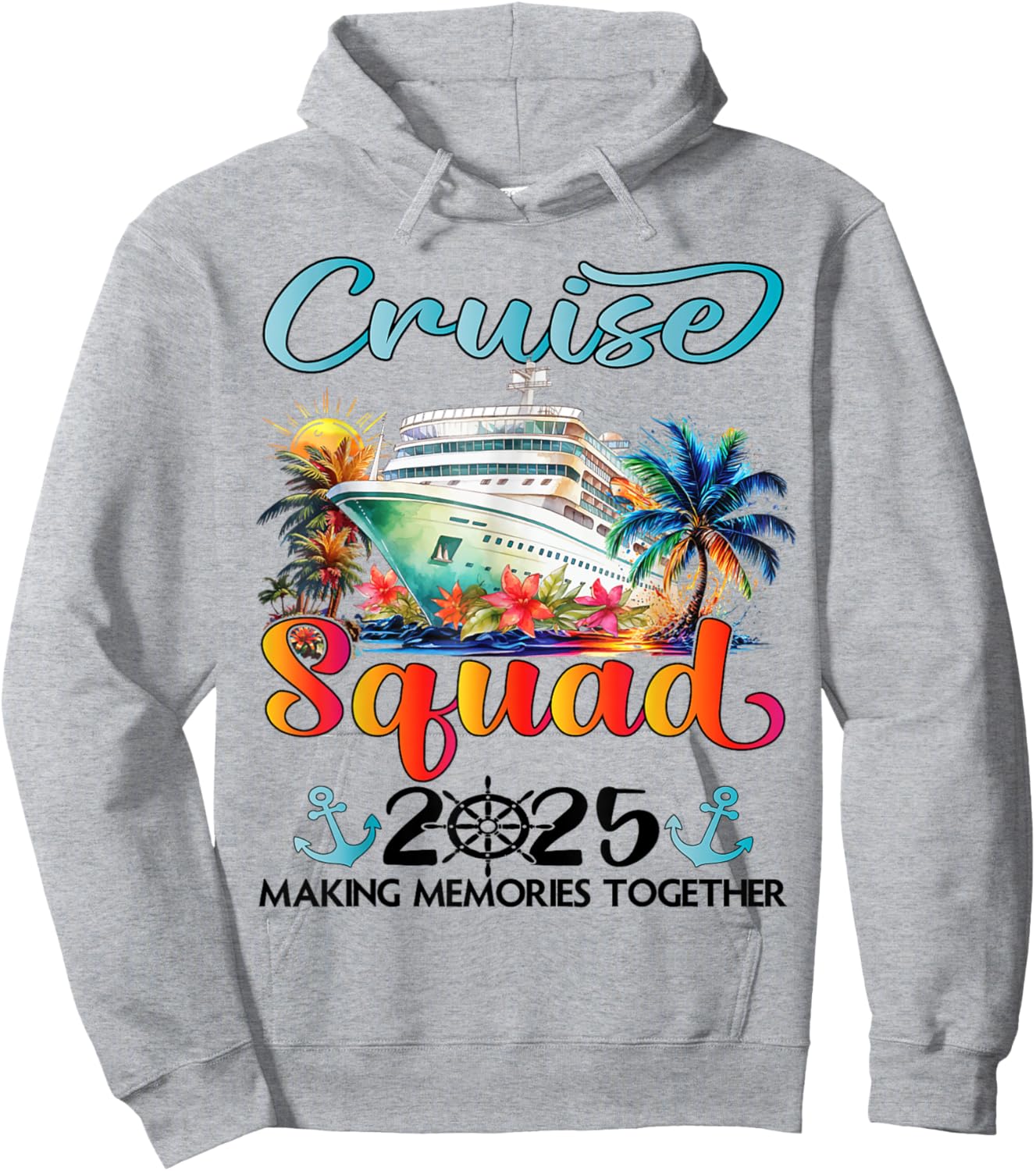 Cruise Squad 2025 Friends Family Vacation Matching Group Hoodie - Hoodie | Ash