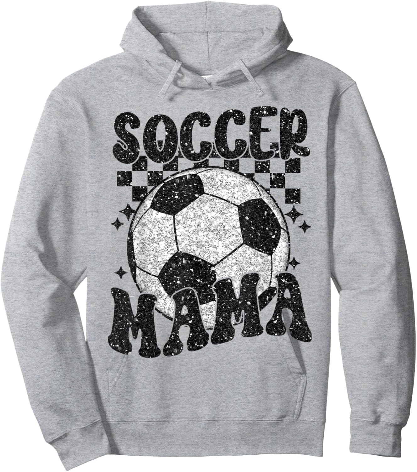 Checkered Soccer Mama Retro Soccer Mom Soccer Season Hoodie - Hoodie | Ash