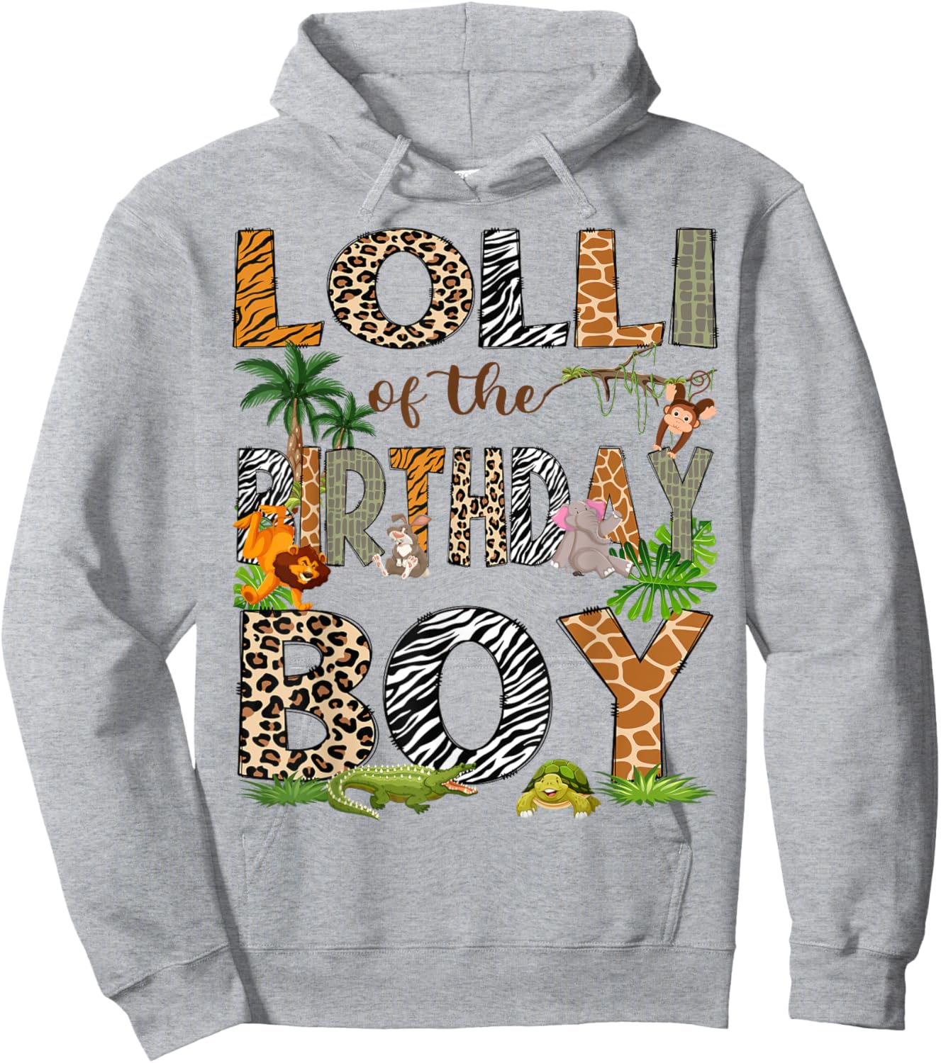 Lolli Of The Birthday Boy Animal Lover Safari Jungle Hoodie - Hoodie | Ash