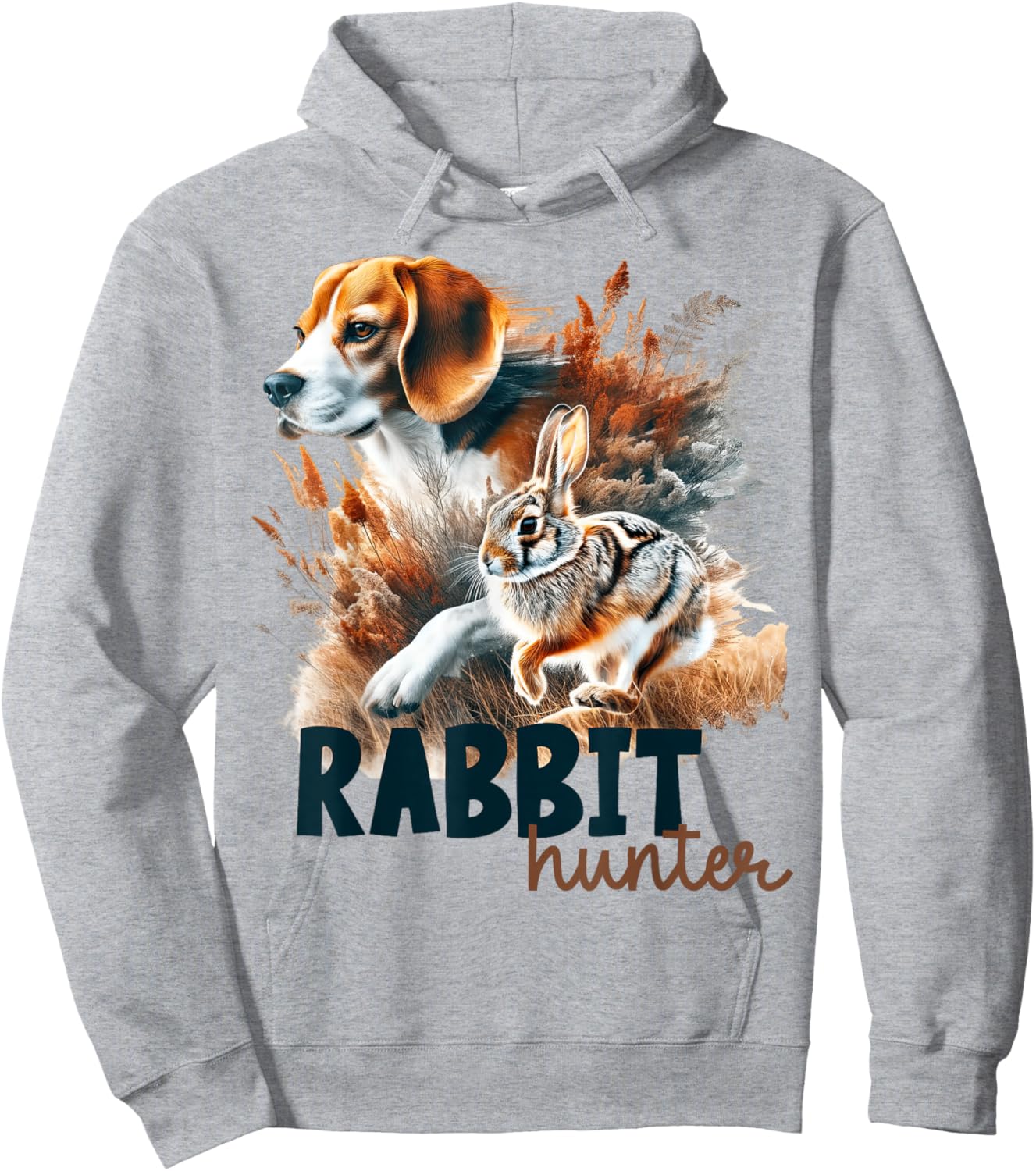 Beagle Dog Rabbit Hunter Rabbit Hunting Rabbiting Hunter Hoodie - Hoodie | Ash