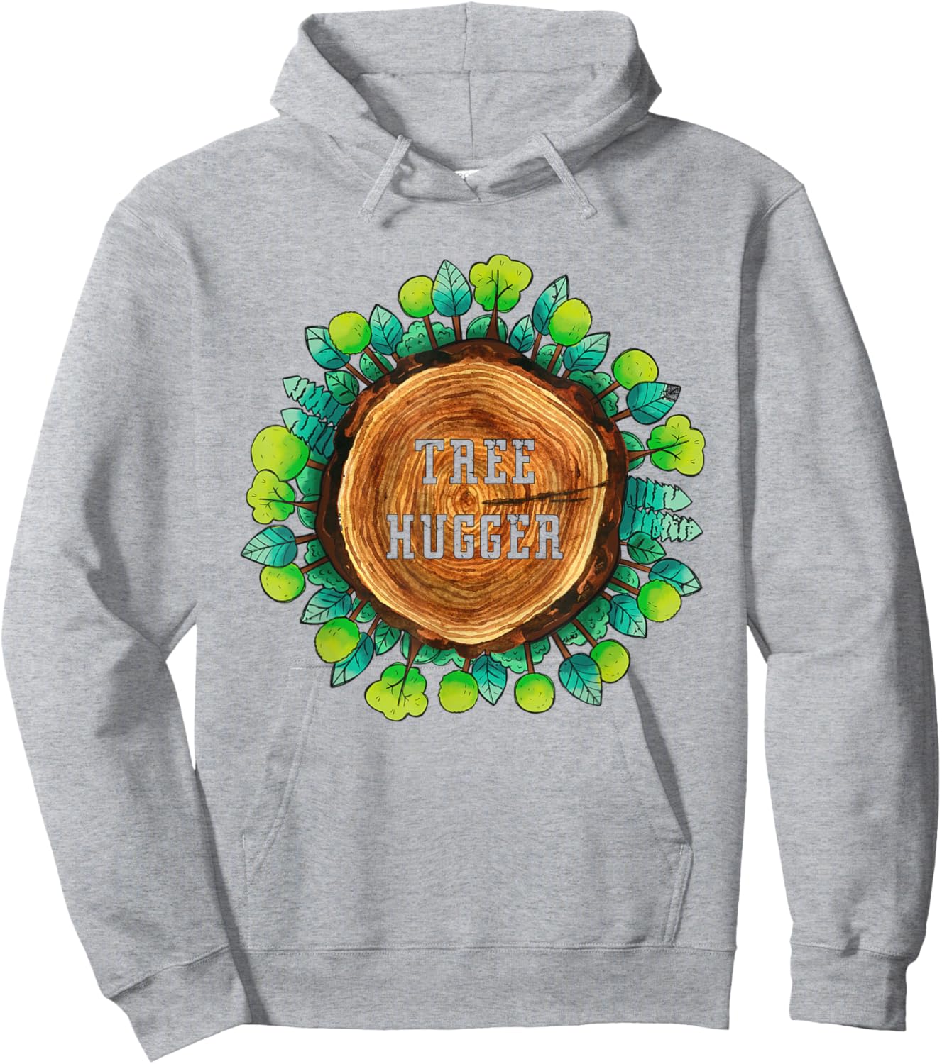 Vintage Retro Environmental Nature Lover Tree Hugger Hoodie - Hoodie | Ash