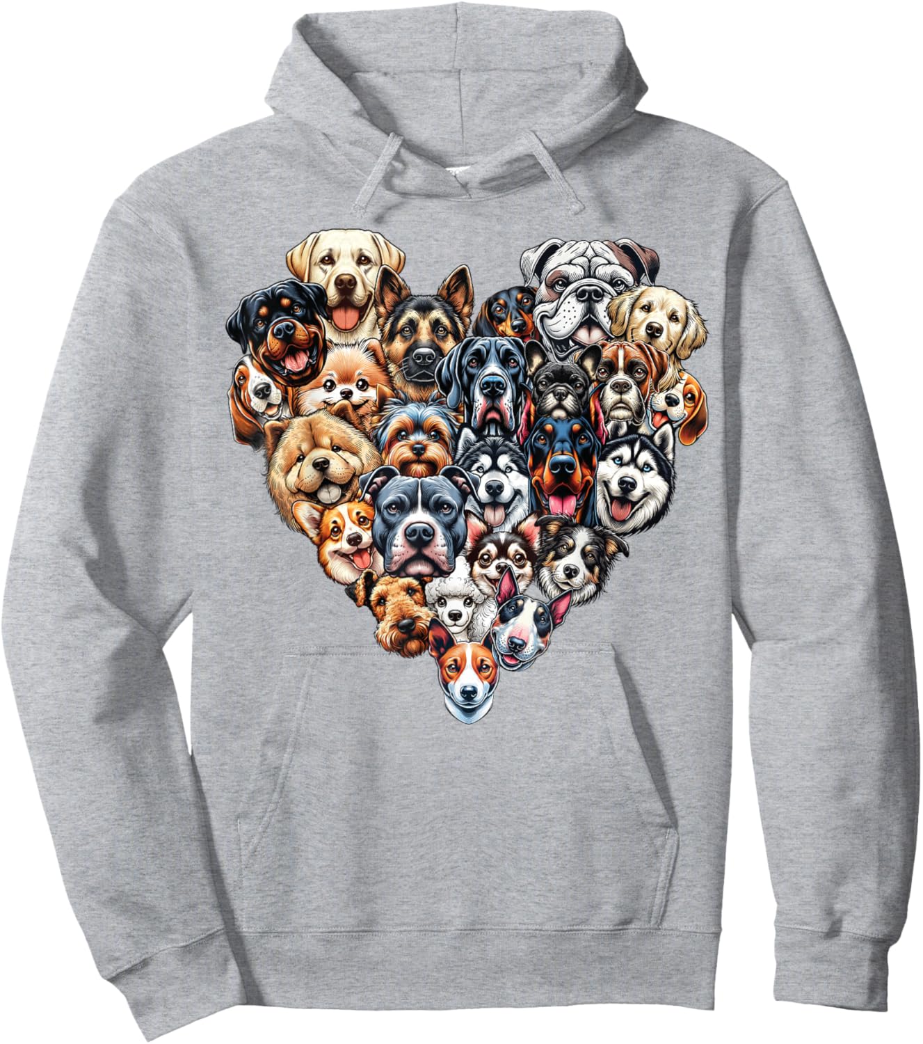 Types Of Dogs Breeds Chart Educational Canine Enthusiast Hoodie - Hoodie | Ash
