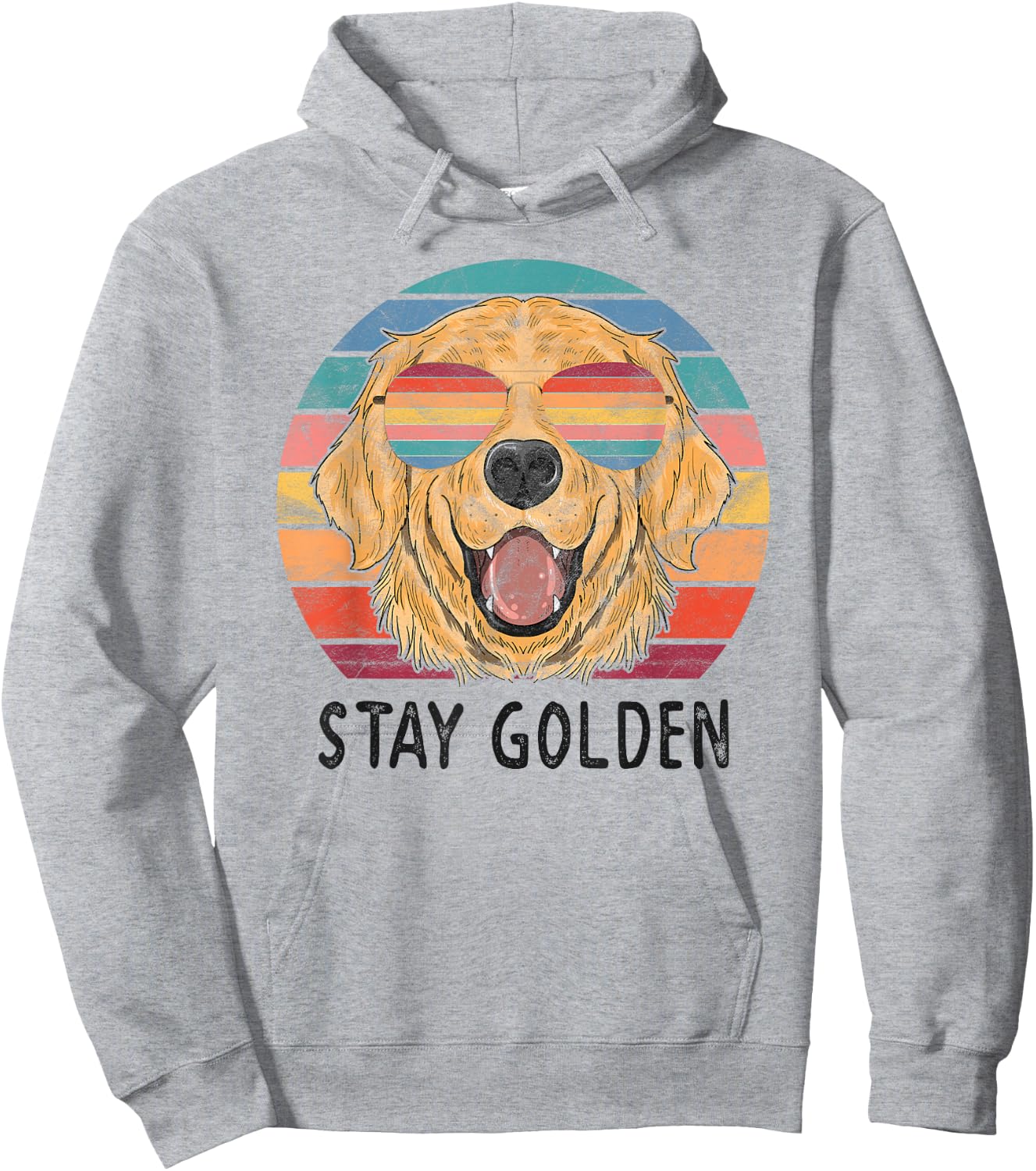 Stay Golden Retriever Dog Men Women Girls Kids Hoodie - Hoodie | Ash