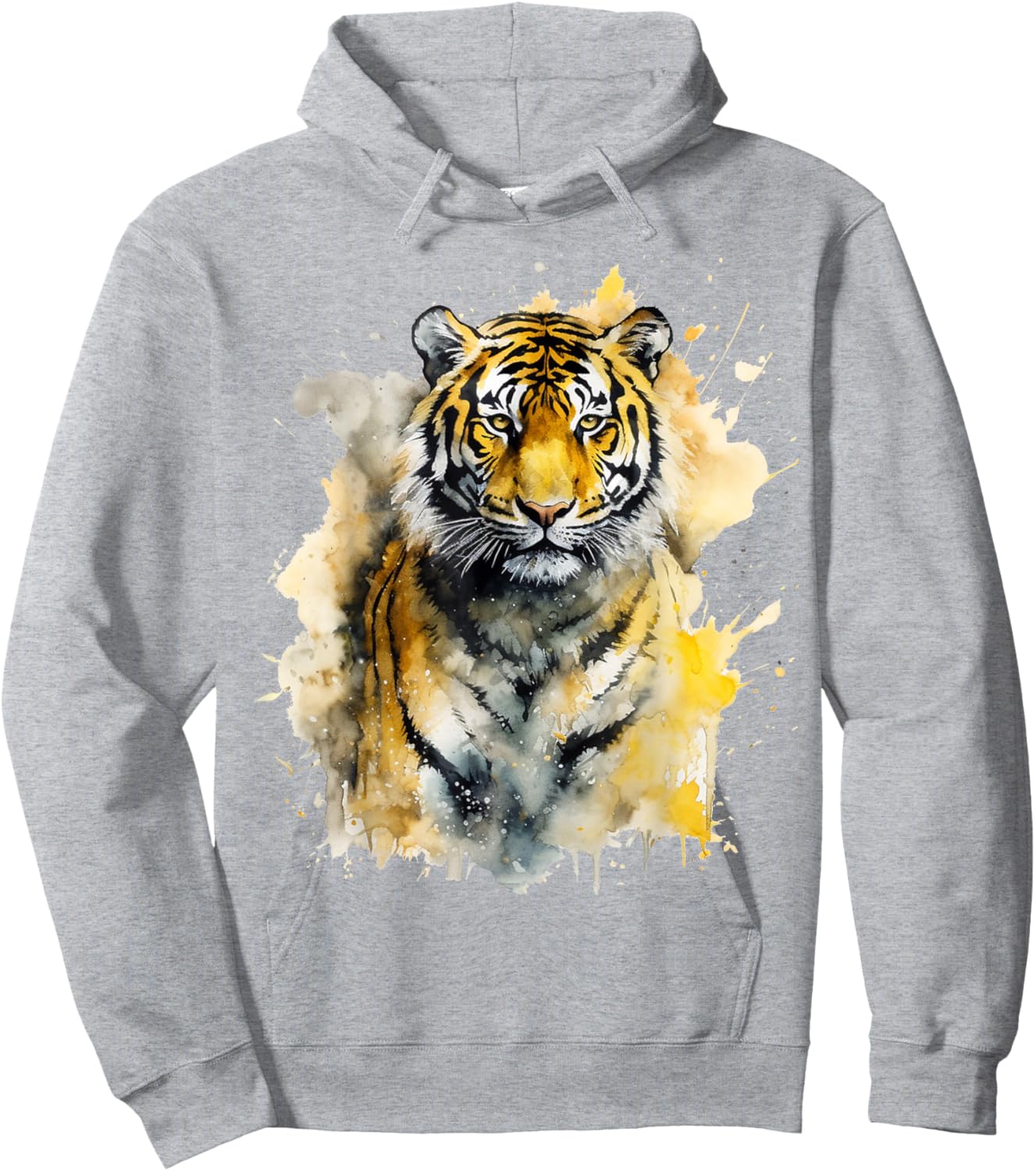 Tiger Artwork - Zoo Animal Tiger Hoodie - Hoodie | Ash