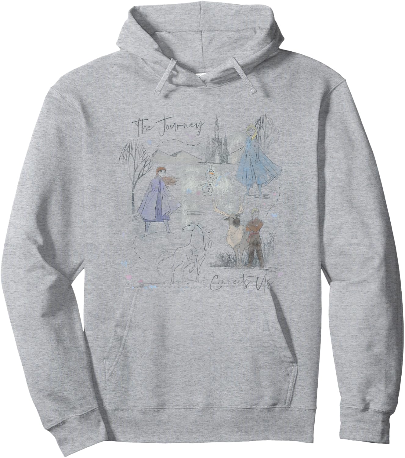 Disney Frozen 2 Sketched Watercolor Poster Hoodie - Hoodie | Ash